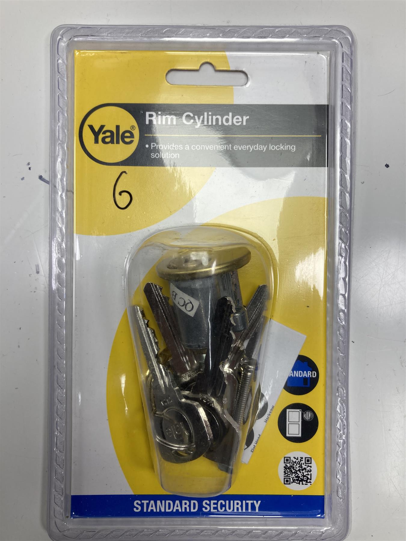 Yale Locks P-4KP1109-PB Replacement Rim Cylinder 4 Keys Polished Brass