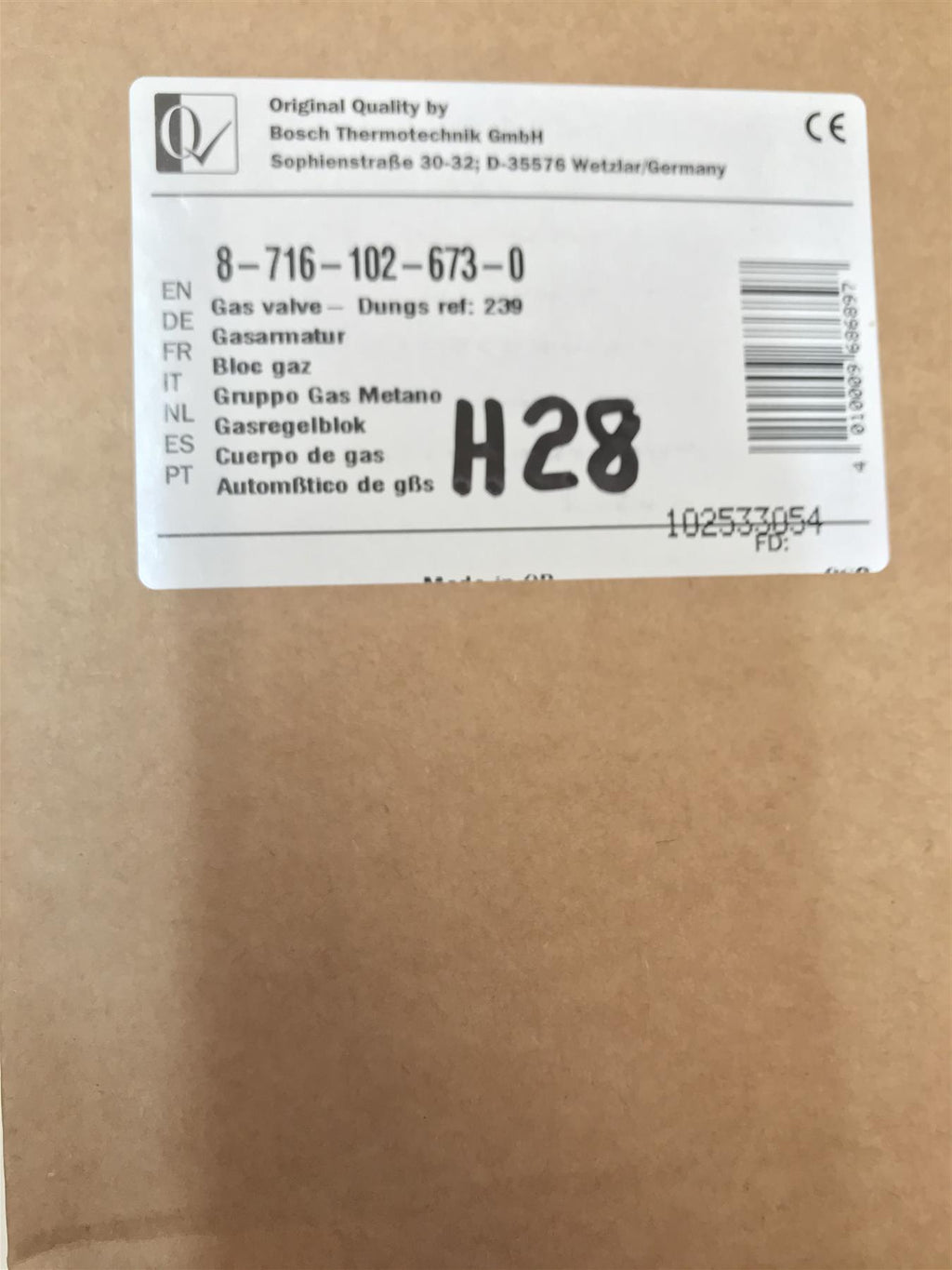 New Worcester 24CDi & 28CDi Gas Valve 87161026730 Dungs 239