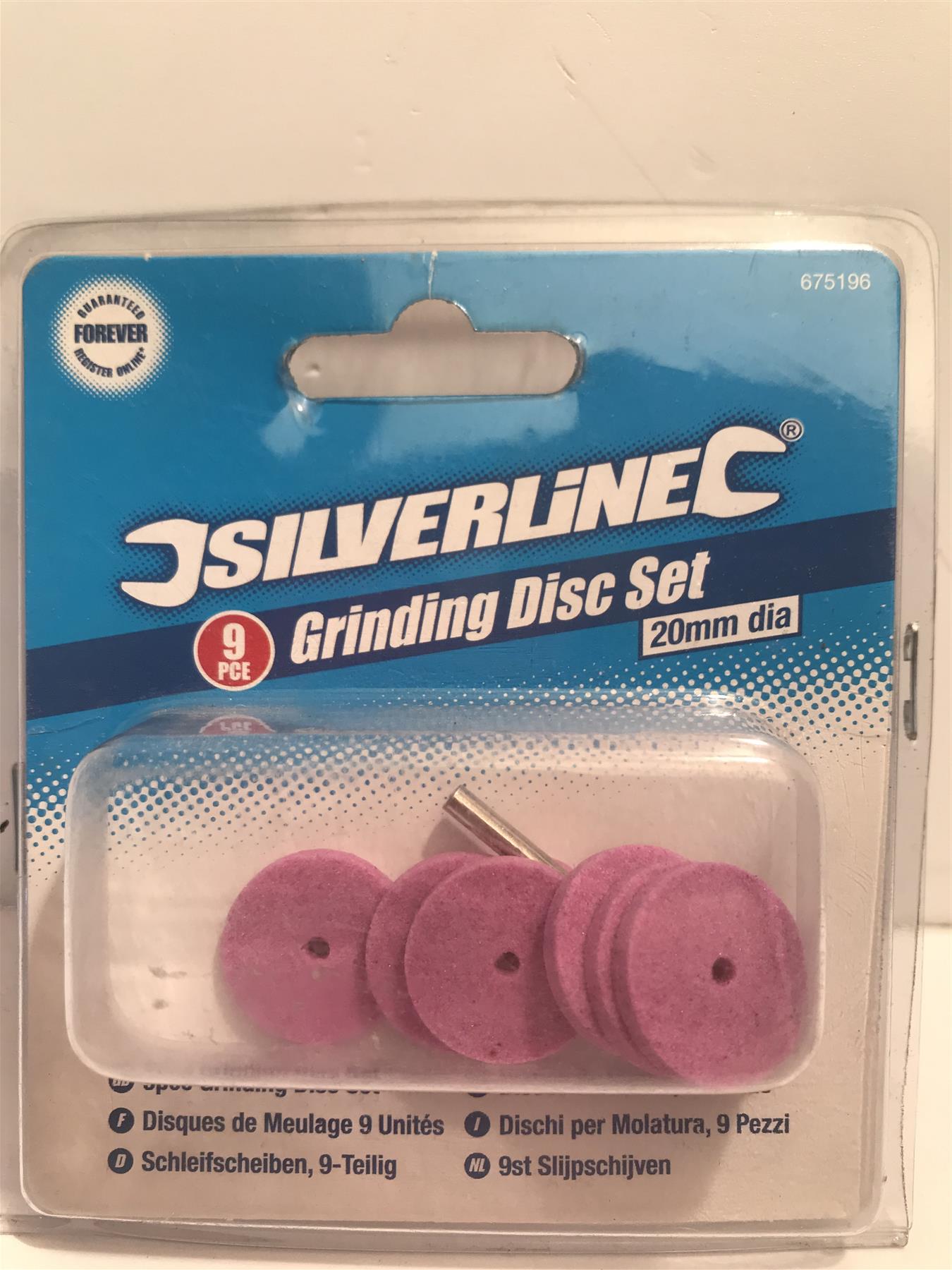 Silverline 9pc Aluminium Oxide Disc Tool Set 20mm  675196