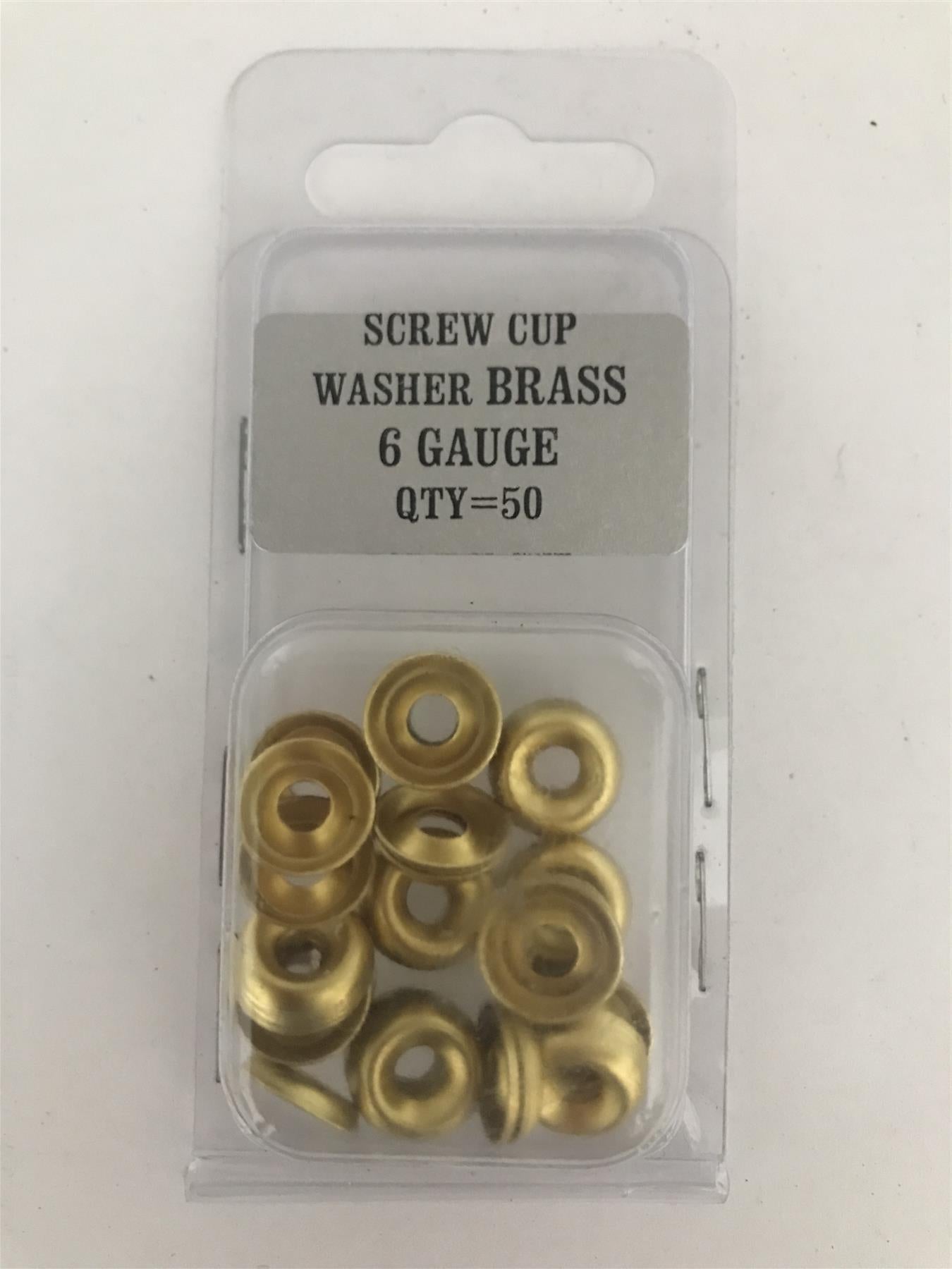 No. 6 Screw Cup Washer Brass Plated (Pack 50)