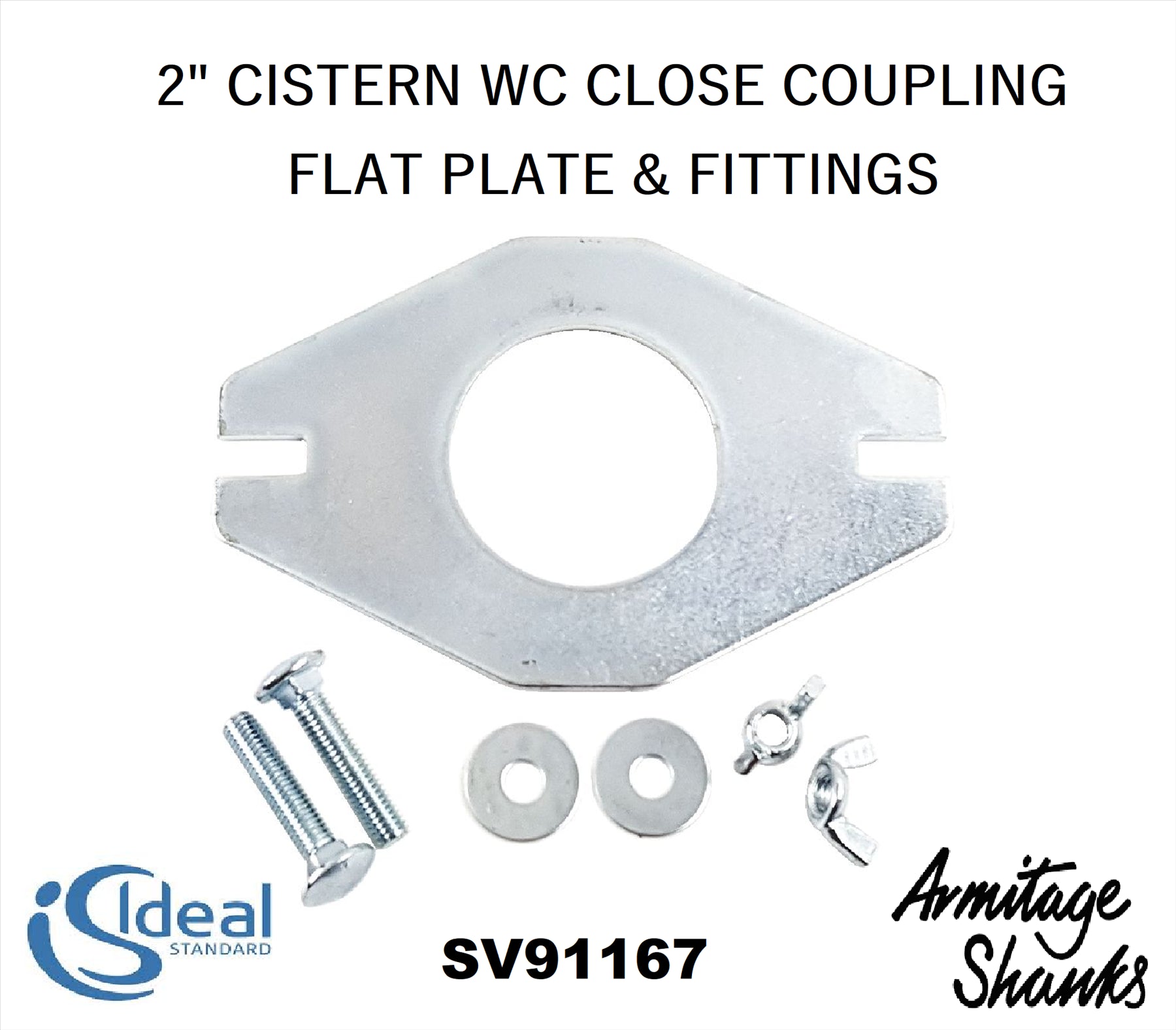 NEW IDEAL STANDARD ARMITAGE SHANKS WC 2" PLATE & FITTING SV91167