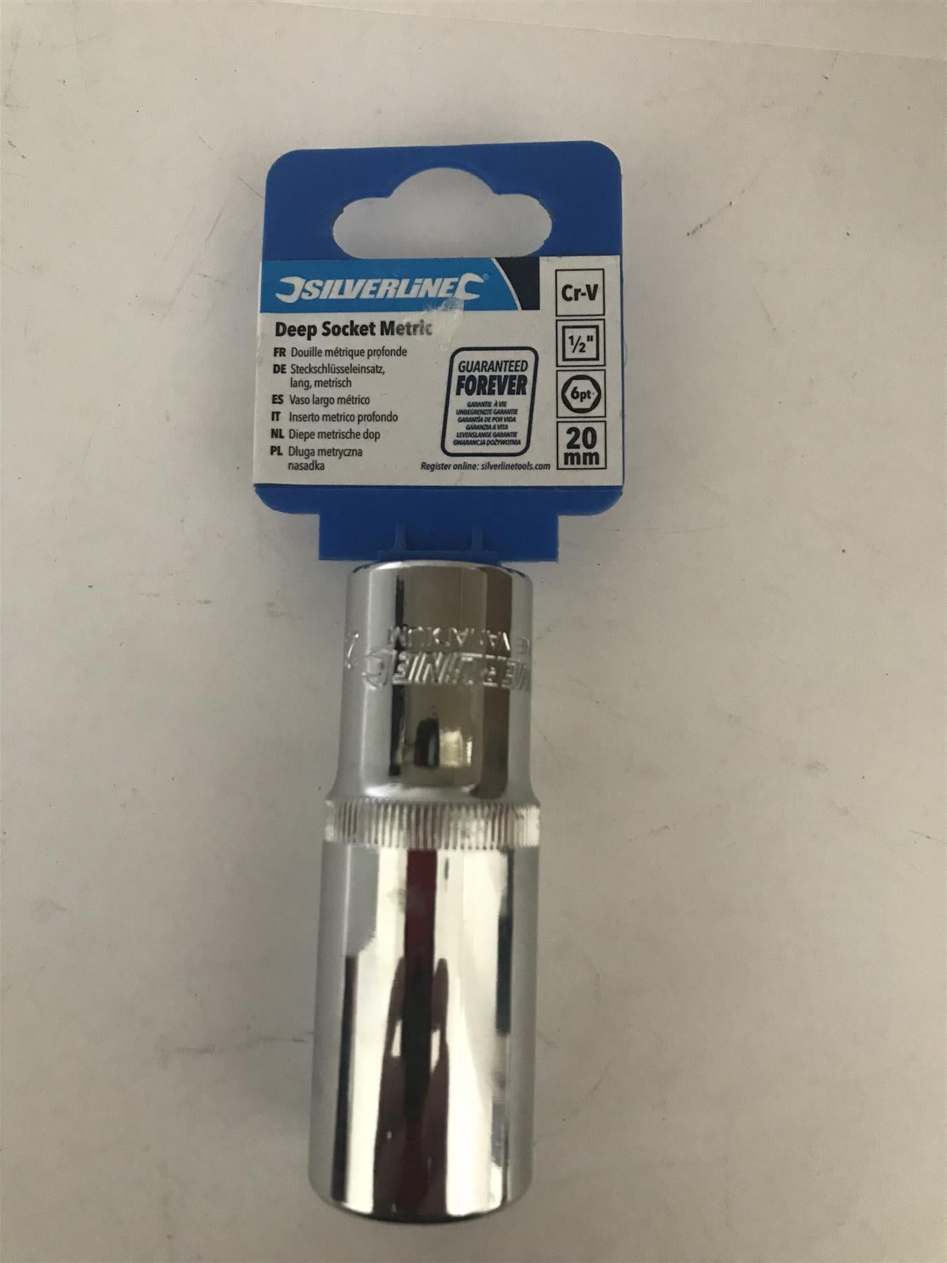 Silverline 1/2" Deep Drive Metric Socket 20mm  117659