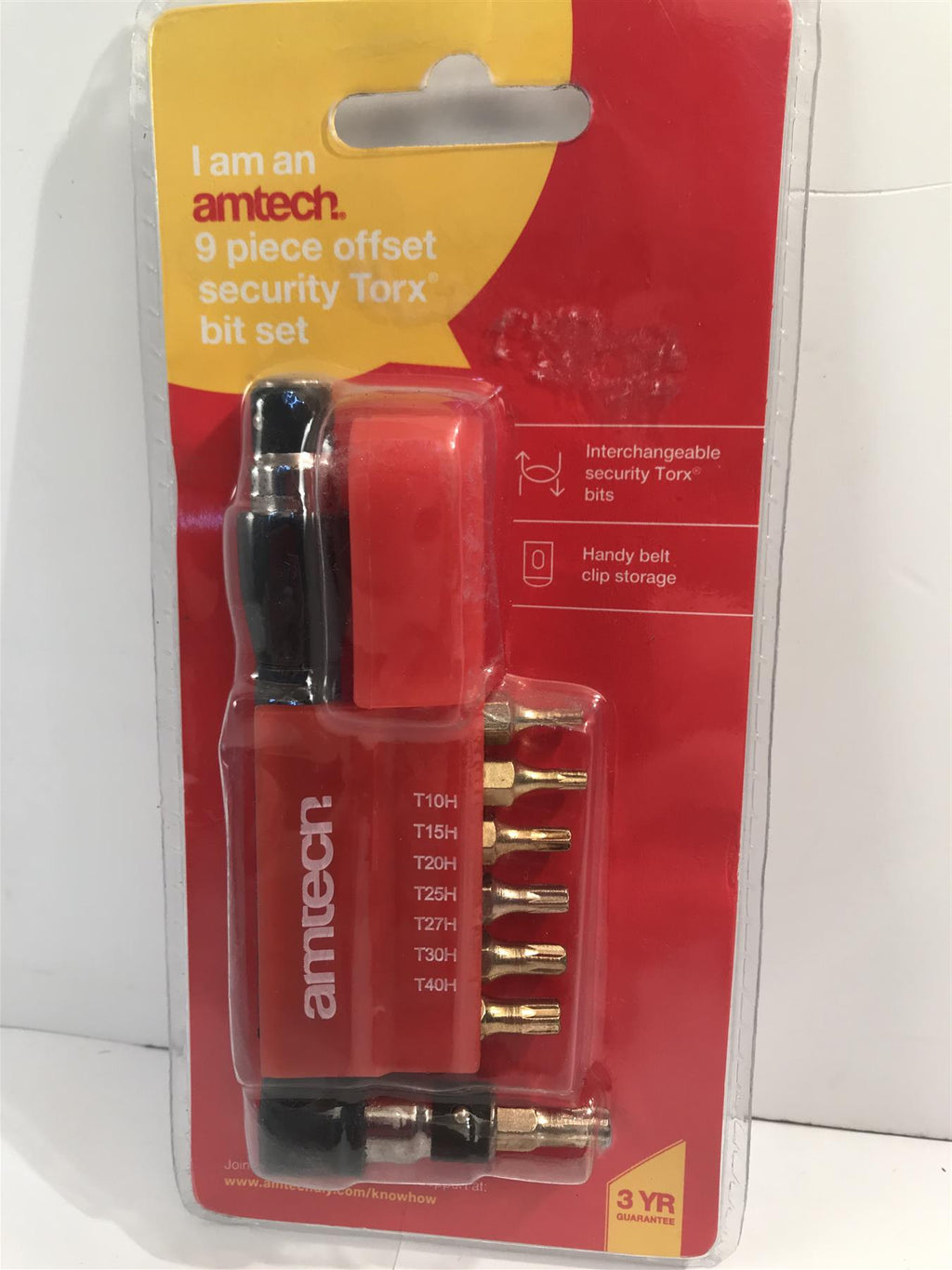 Amtech 9pc Offset Torx Bit Set Straight & 90° Angle Driver
