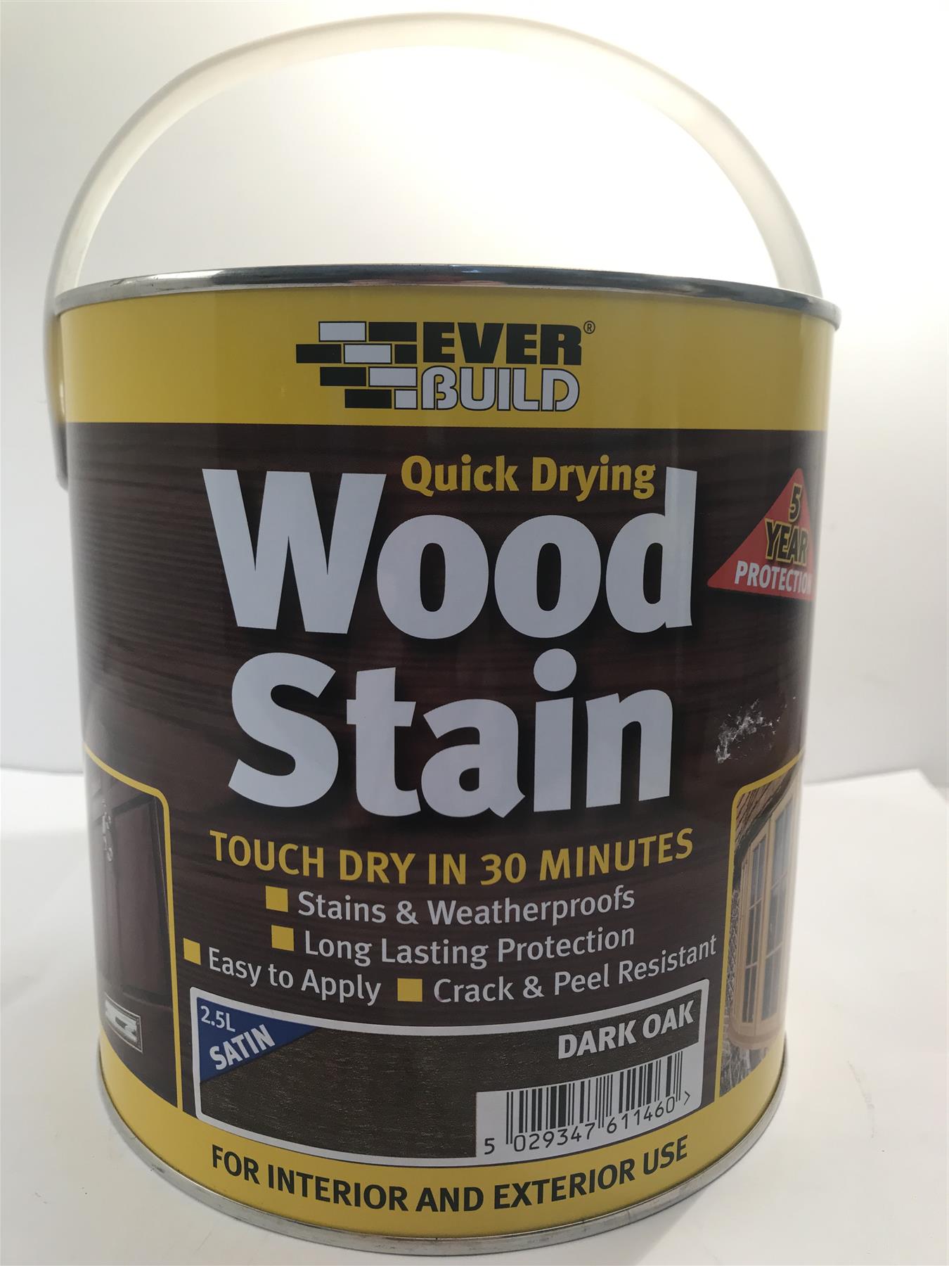 Everbuild Quick Drying Wood Stain Dark Oak 2.5L Satin