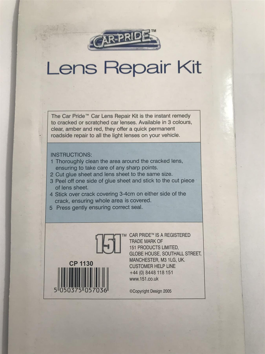 Car Pride Amber Car Lens Repair Kit CP1130
