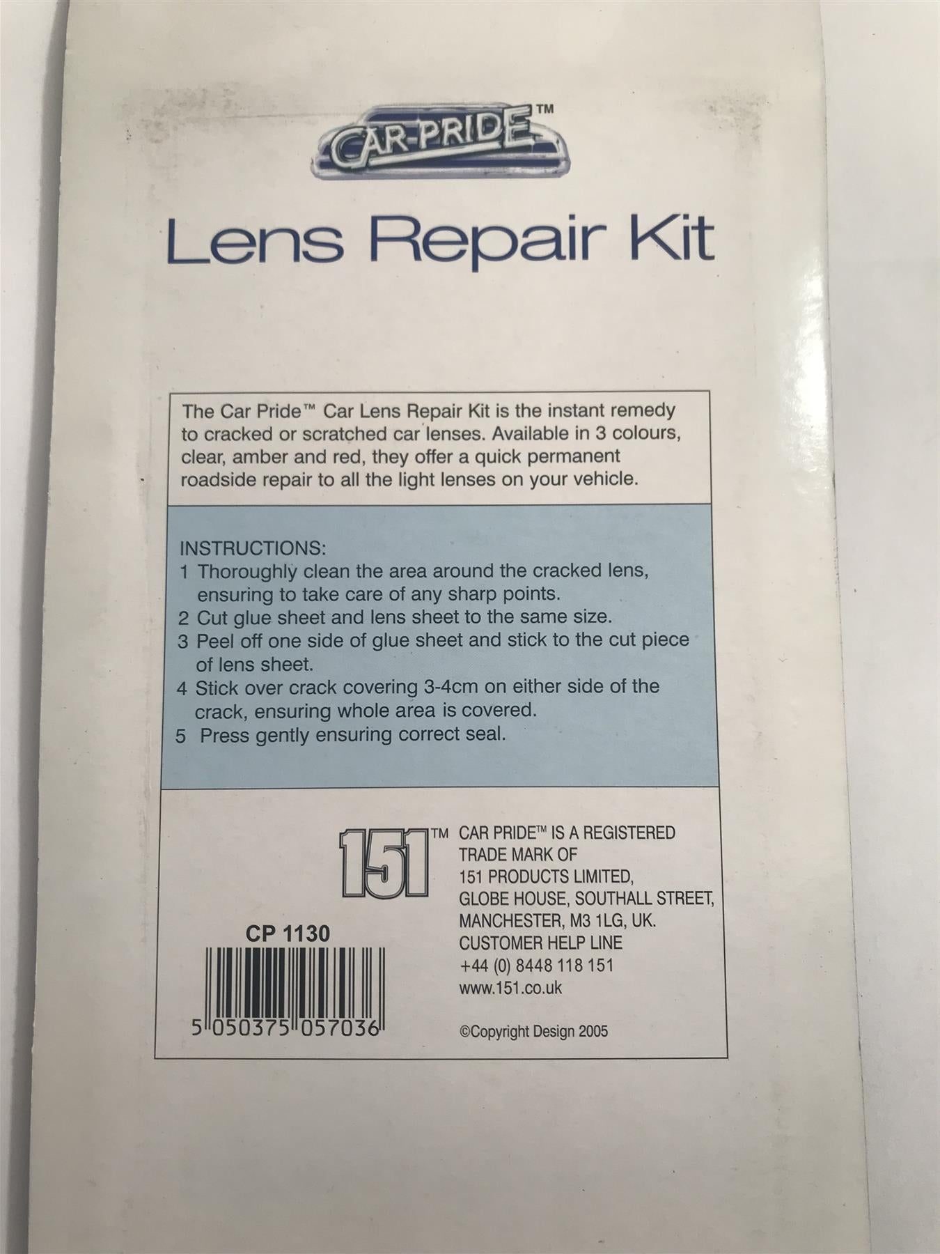 Car Pride Amber Car Lens Repair Kit CP1130