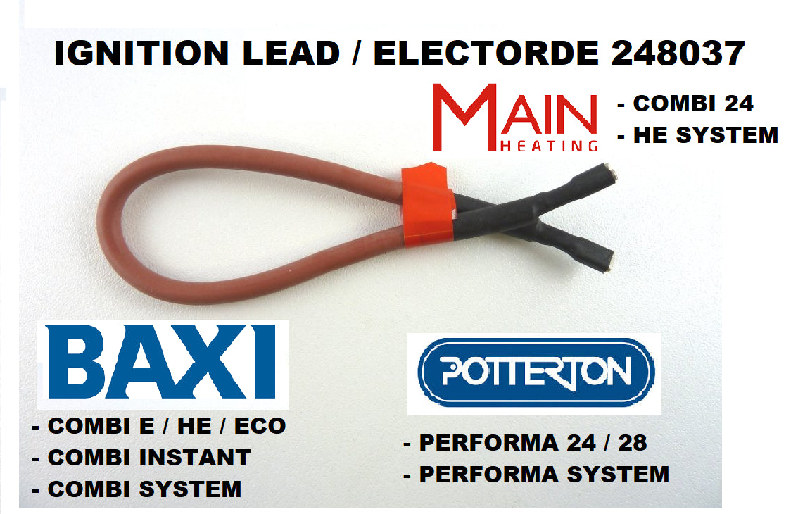 NEW BAXI MAIN COMBI BOILER IGNITION LEAD ELECTRODE 248037
