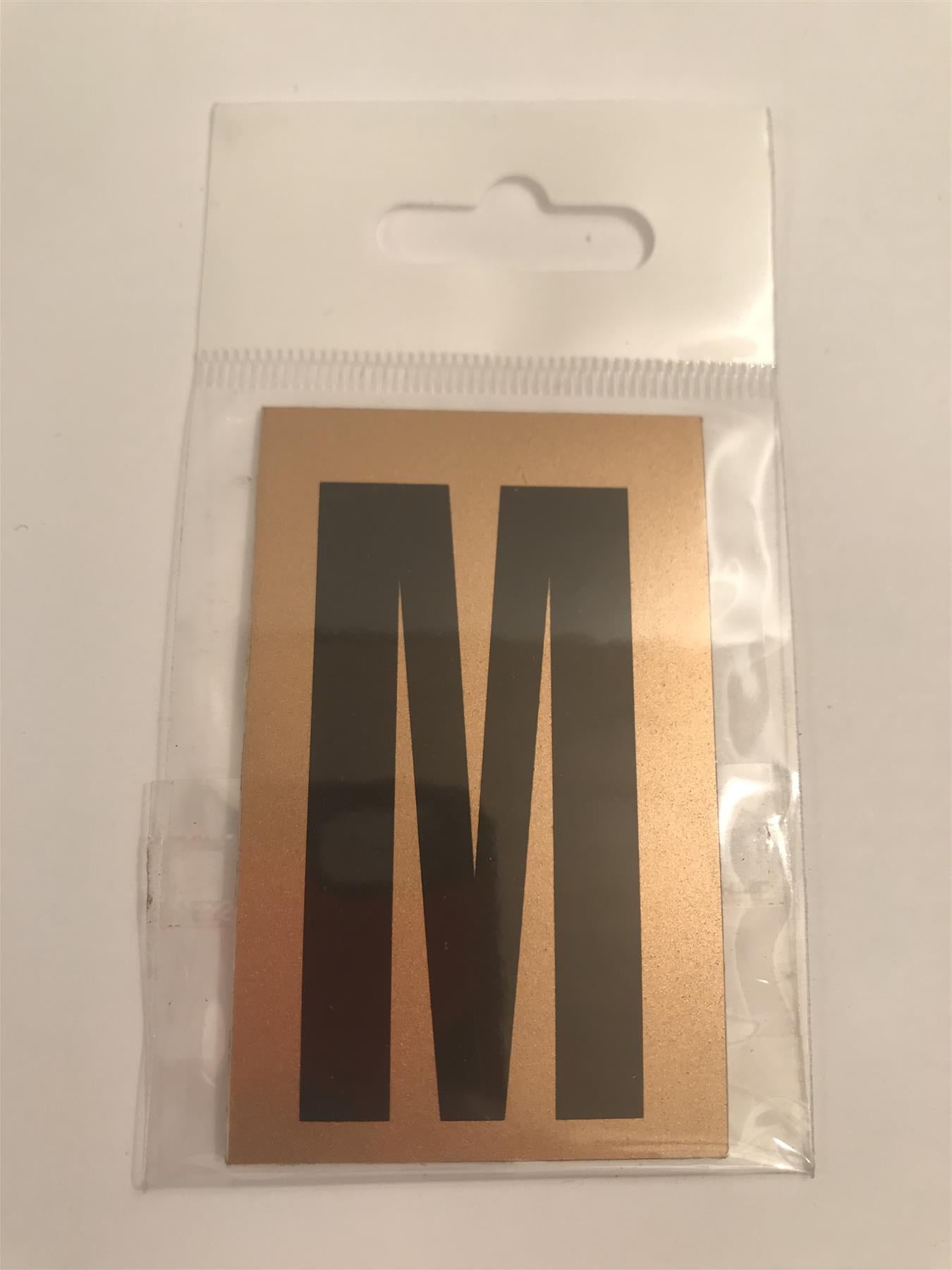 Gold/Black Letter M Self Adhesive 1" x 2"