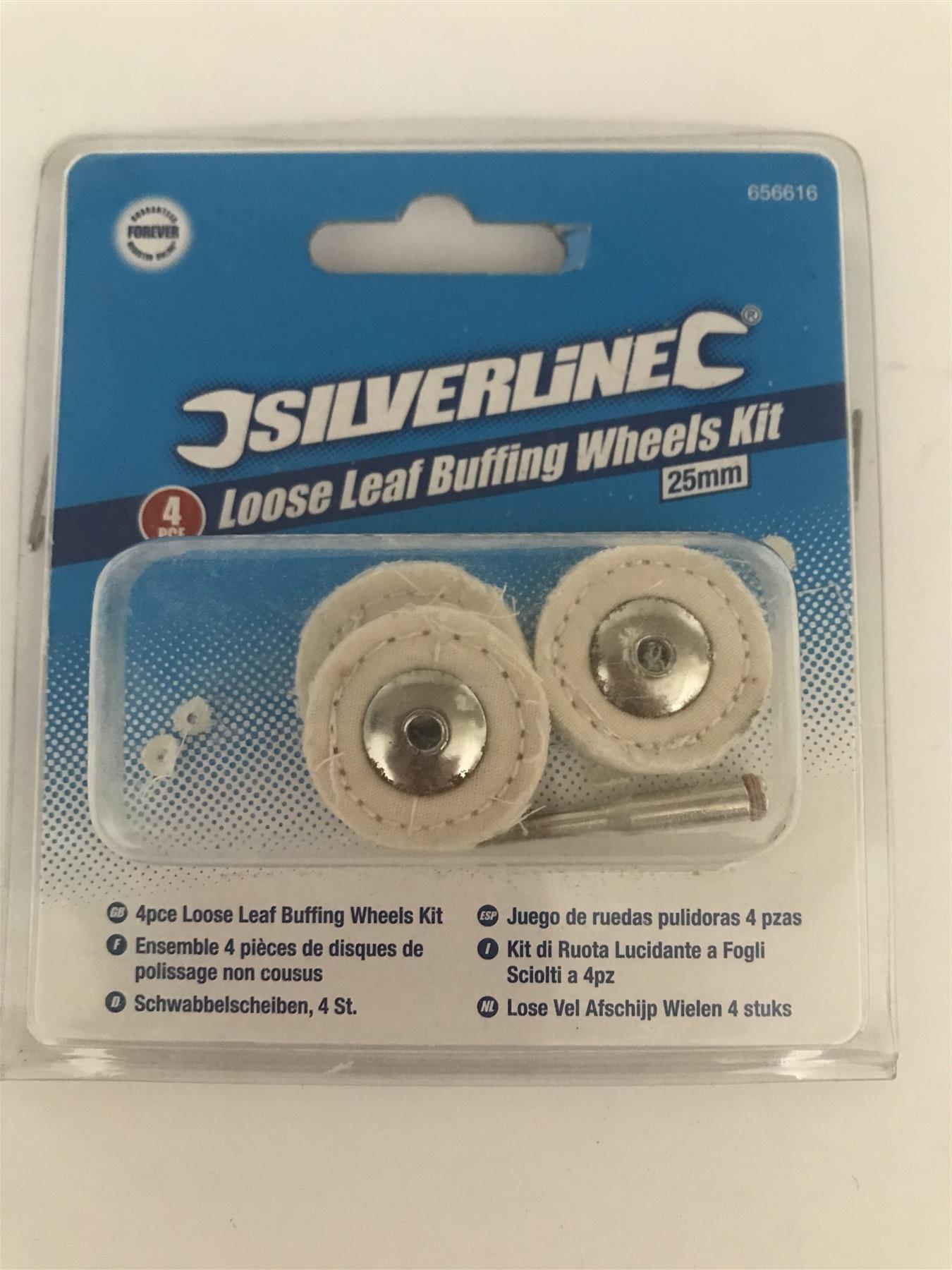 Silverline 4pc Loose Leaf Buffing Wheels Kit  25mm  656616