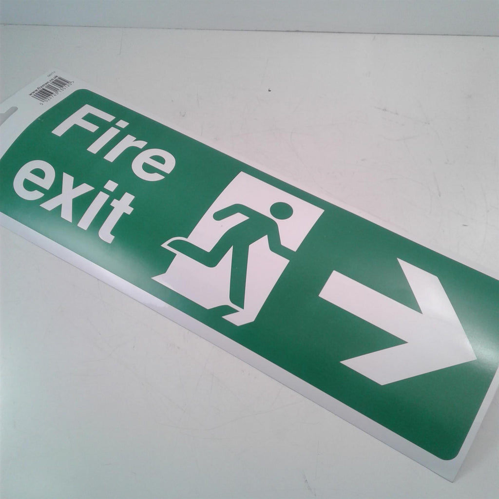 Fixman Fire Exit Right Arrow Adhesive Sign 400 x 150mm