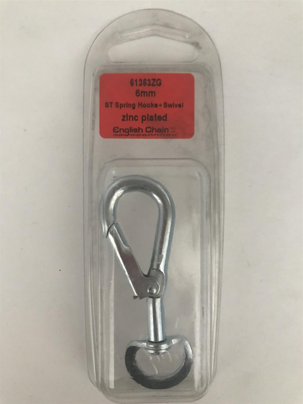 Spring Hook & Swivel 6mm Zinc Plated  61363ZG
