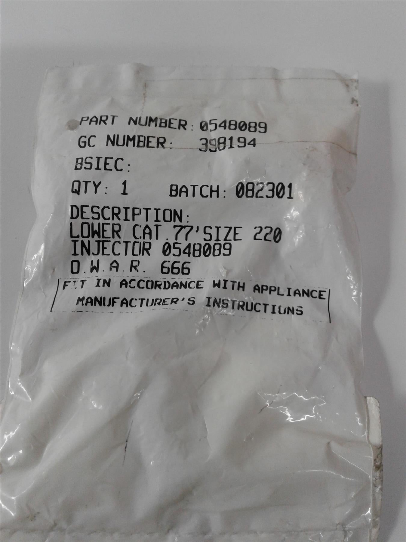 NEW GAS LOWER INJECTOR  0548089