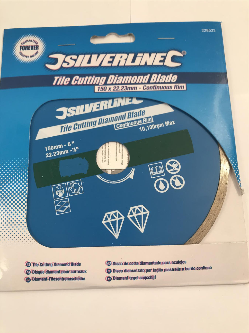 Silverline Tile Cutting Diamond Blade 150 x 22.23mm - Continuous Rim 228533