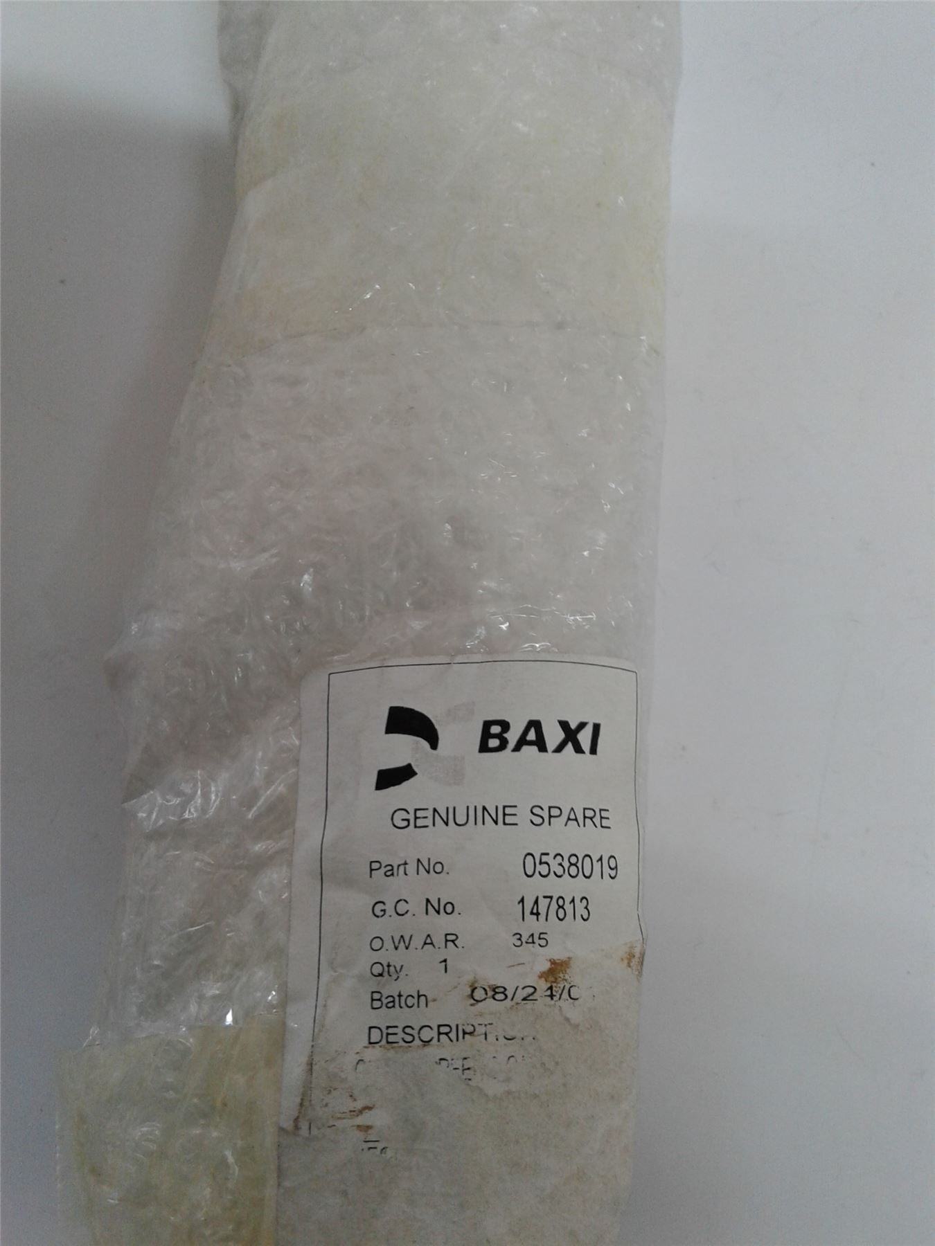 NEW BAXI Valor 0538019 Glass Panel And Gasket