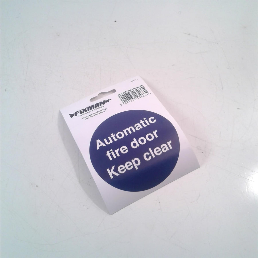 Automatic Fire Door Adhesive Sign 100 x 100mm 836711
