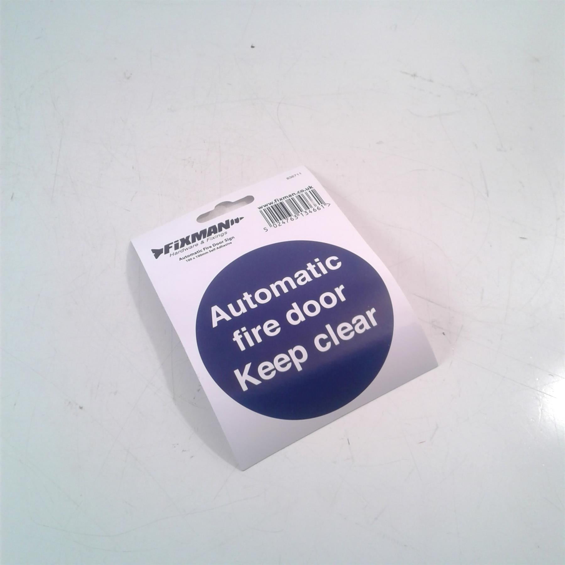 Automatic Fire Door Adhesive Sign 100 x 100mm 836711