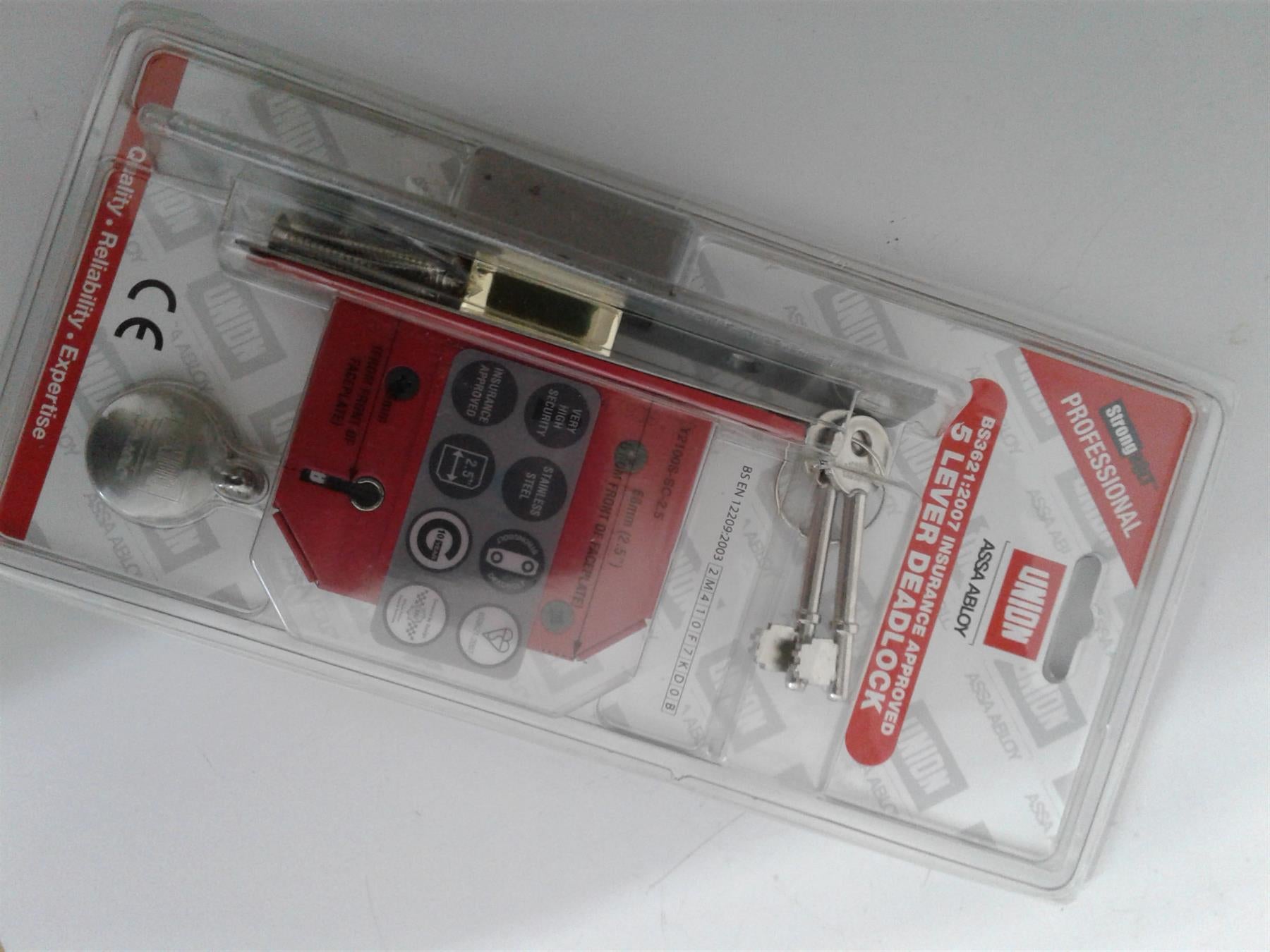 Union BS3621:2007 5 Lever Deadlock