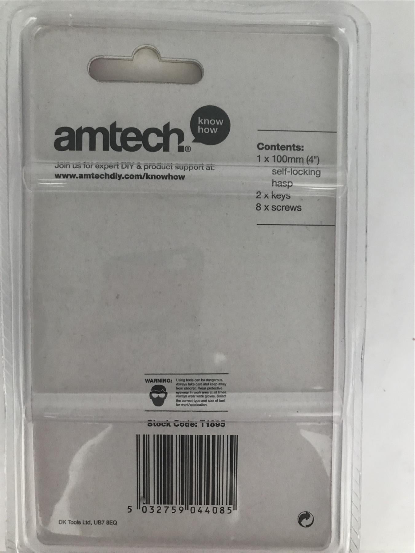 Amtech 100mm (4") Self-Locking Hasp with 2 Keys  T1895