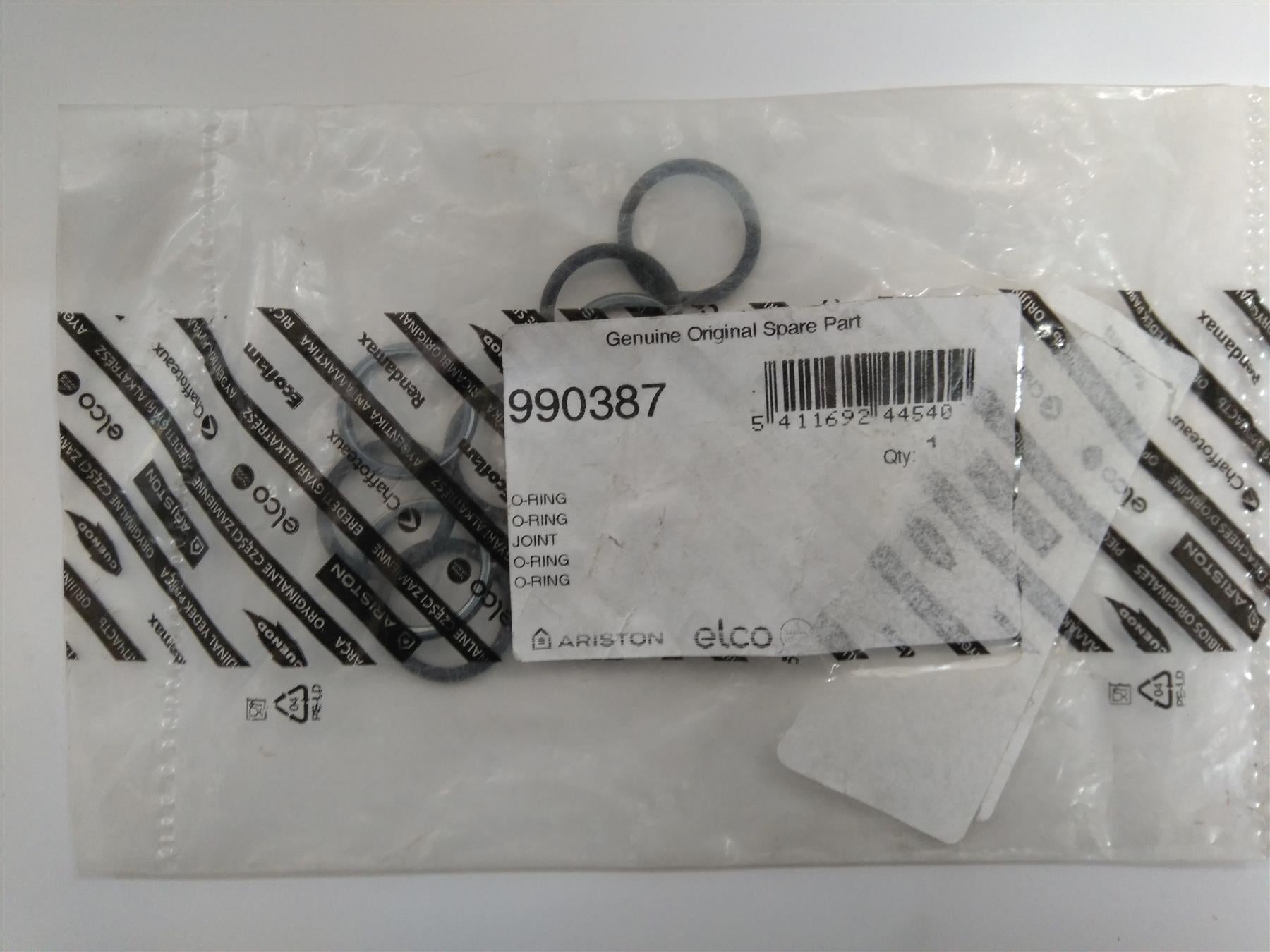 NEW ARISTON O-RING BLACK RUBBER SEAL (10 PACK) 990387