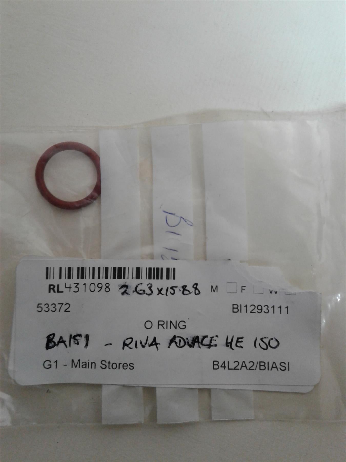 NEW BIASI RIVA ADVANCE BOILER O RING BI1293111 GASKET 2.63 X 15.88