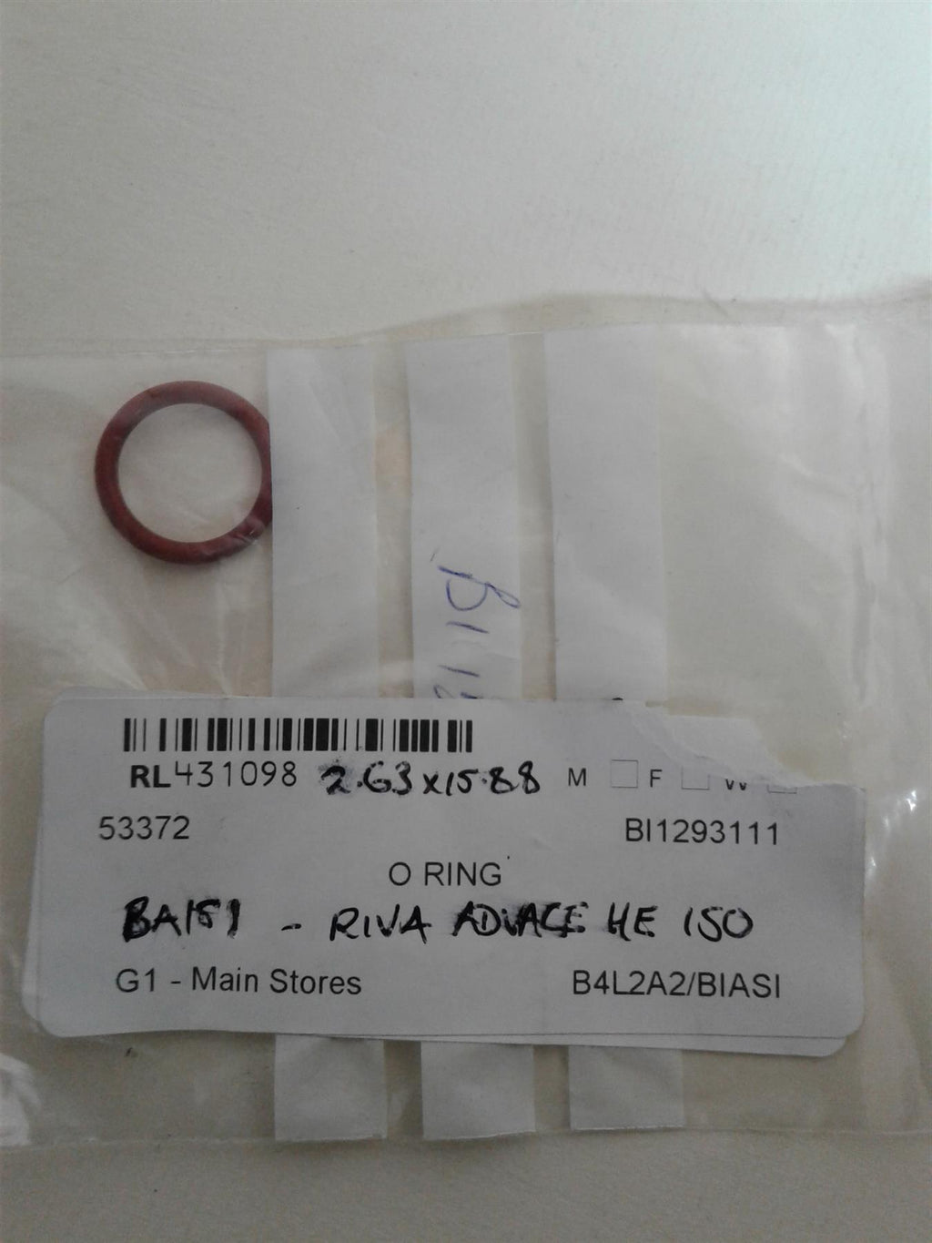 NEW BIASI RIVA ADVANCE BOILER O RING BI1293111 GASKET 2.63 X 15.88