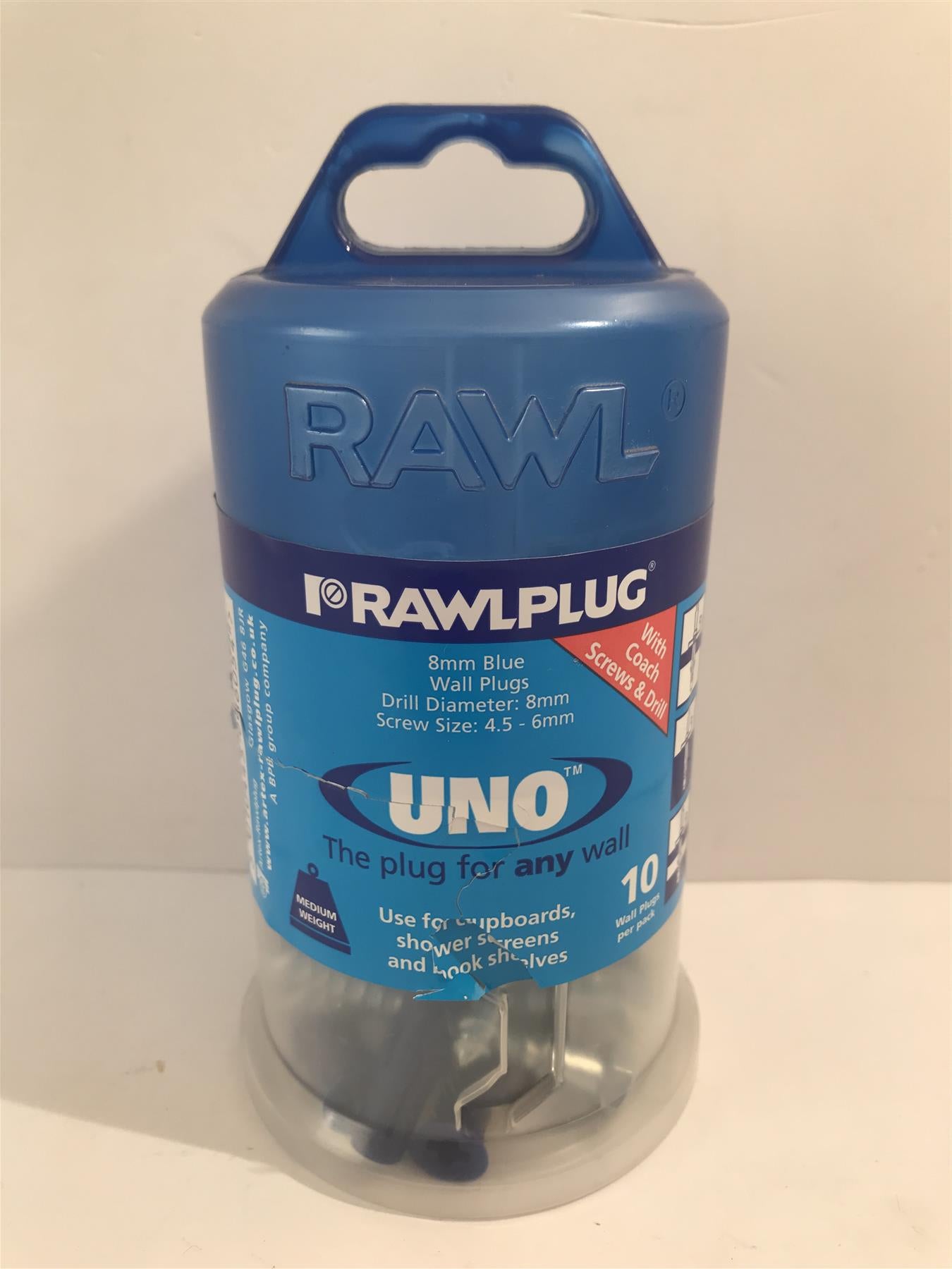 21pc Rawlplug 8mm, Screw 4.5-6mm and Drill Bit 8mm Set  LO8710