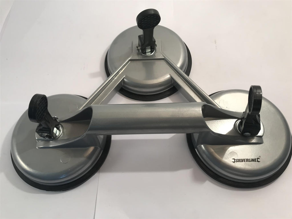 Silverline Triple Suction Pad Aluminium 100kg  837325