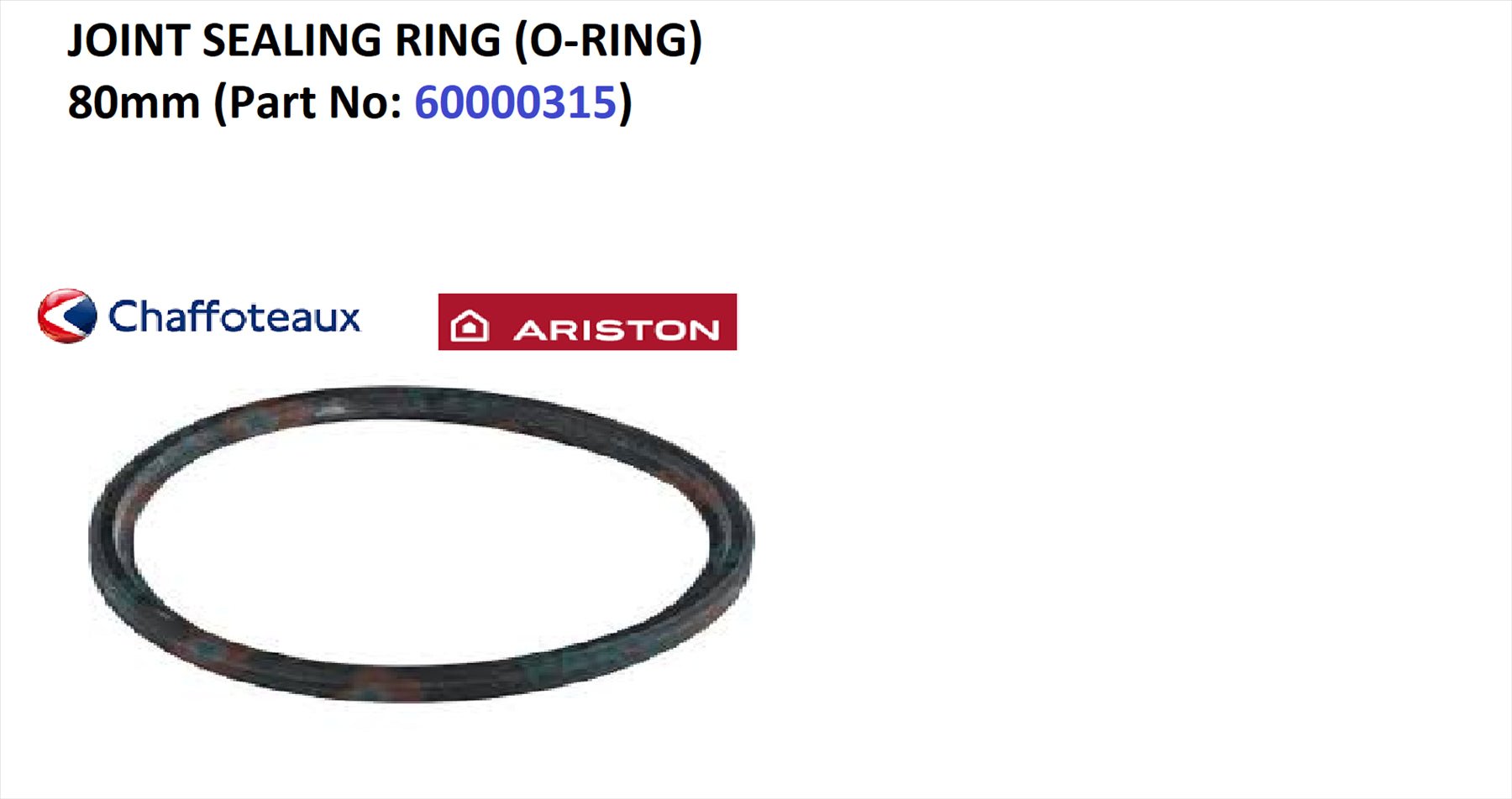 New Ariston 80mm Joint Sealing O Ring 60000315