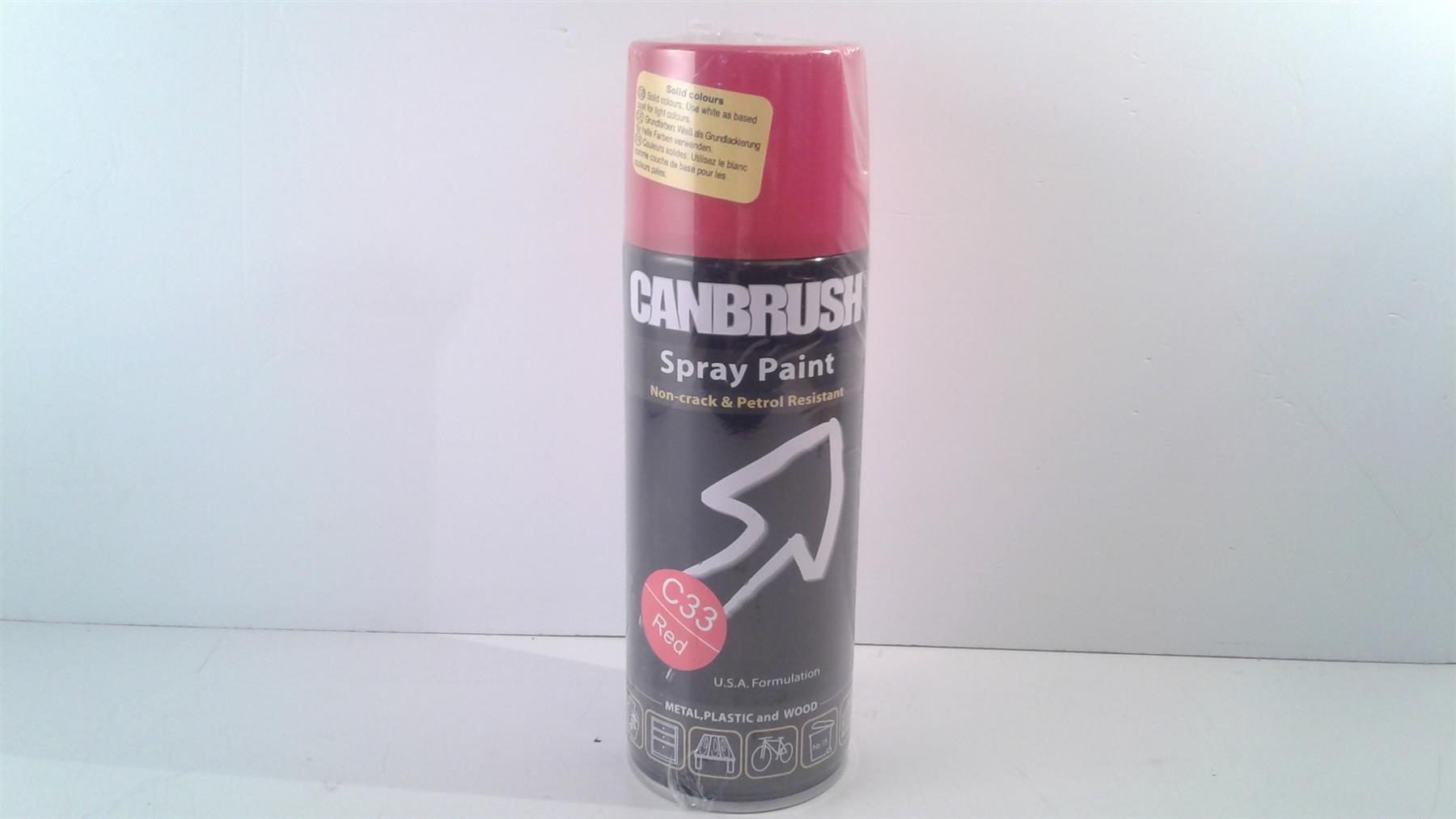 Canbrush Spray Paint C33 Red for metal plastic and wood