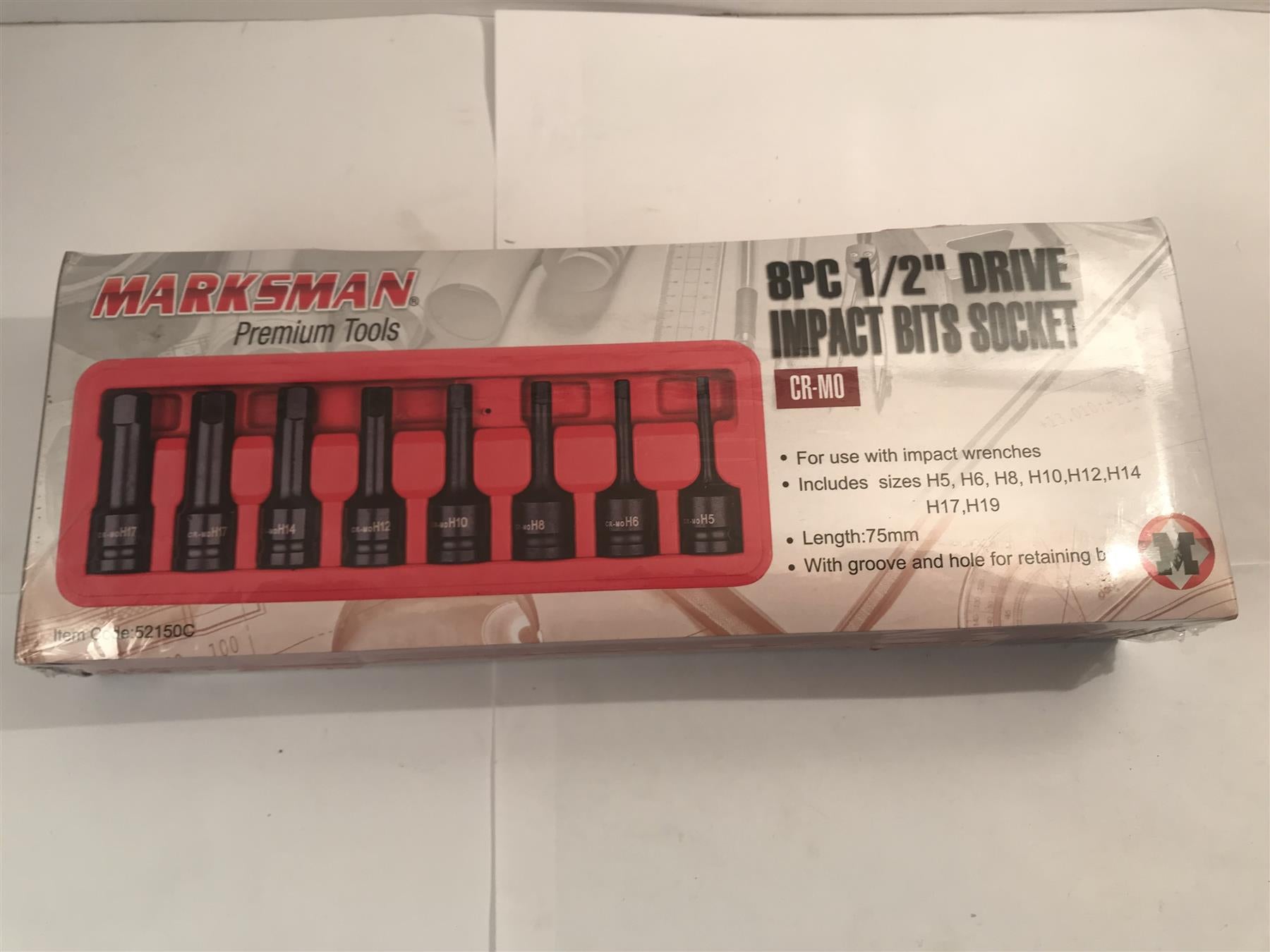 Marksman 8pc 1/2" Drive Bits Socket Set H5 - H19   52150C