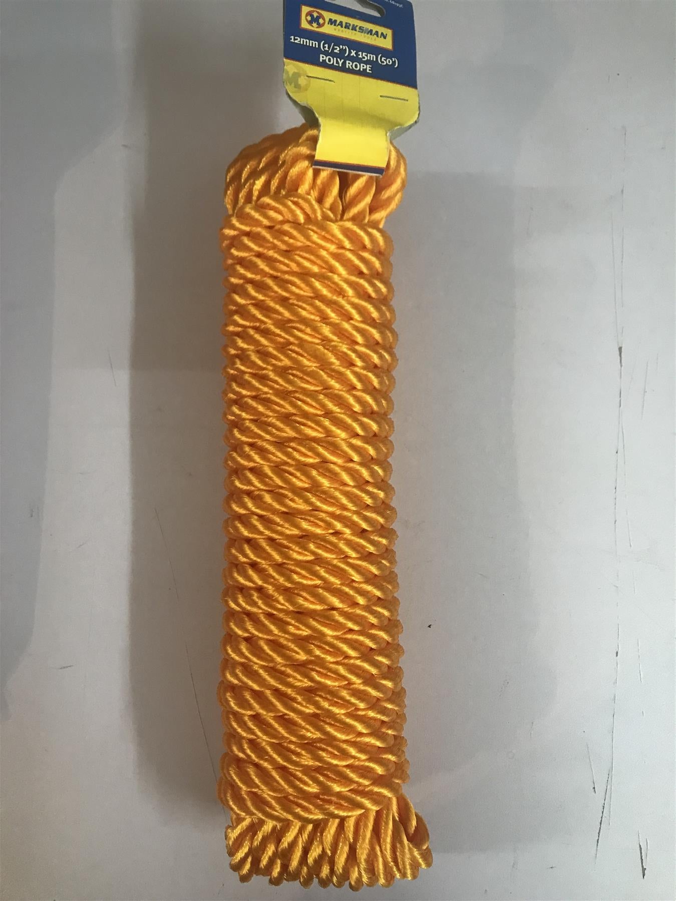 Marksman Orange Rope 12mm (1/2") x 15m (50')  Polypropylene Rope 68193C