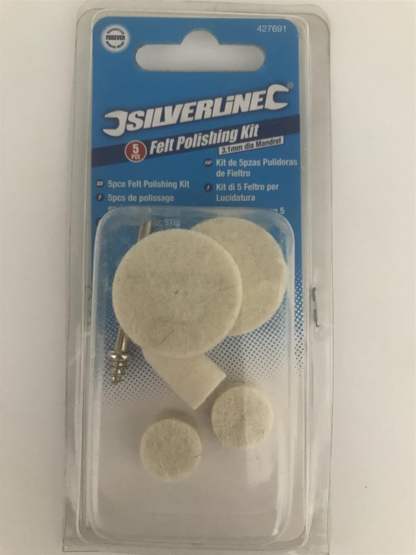 Silverline 5pc Felt Polishing Kit 3.1mm dia Mandrel 427691