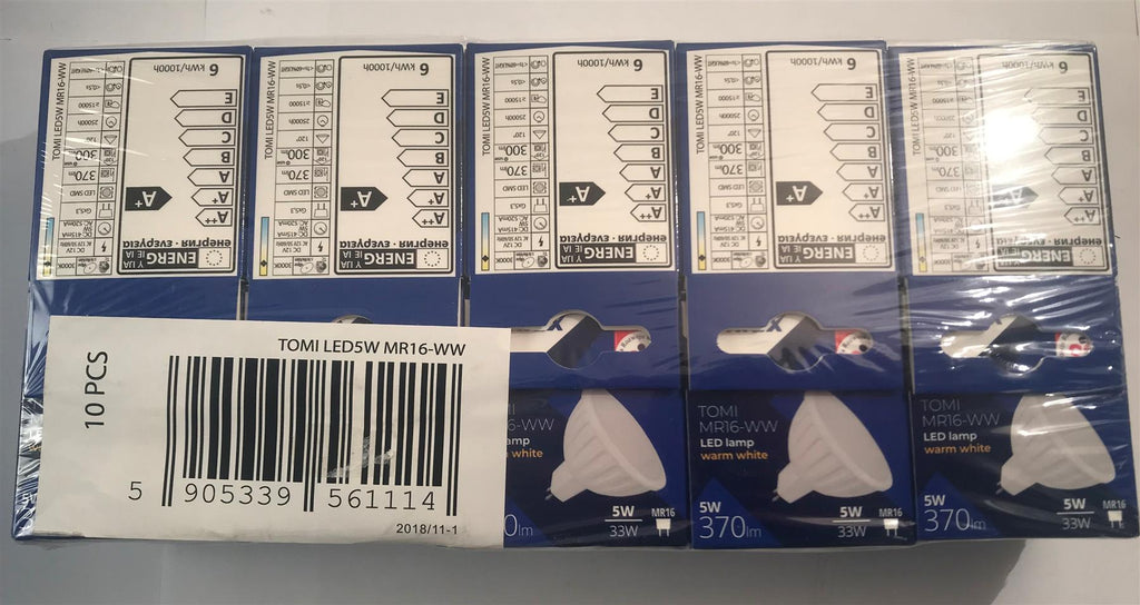 Kanlux TOMI LED 5W MR16-WW 370lm 3000k  (10 Pack)  22704