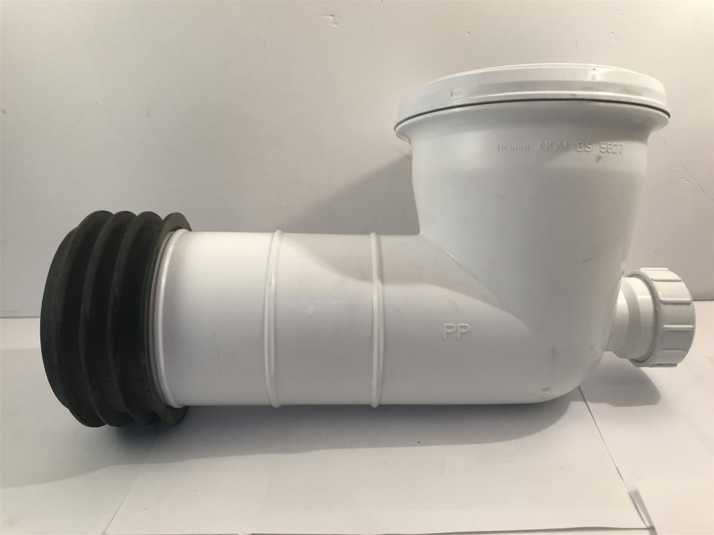 90 Degree Bent Toilet Pan Connector 110mm & 32mm Boss