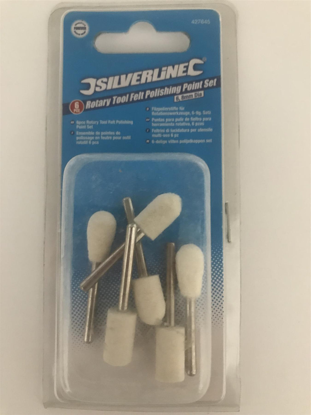 Silverline 6pc Rotary Tool Felt Polishing Point Set 6, 8mm Dia  427645