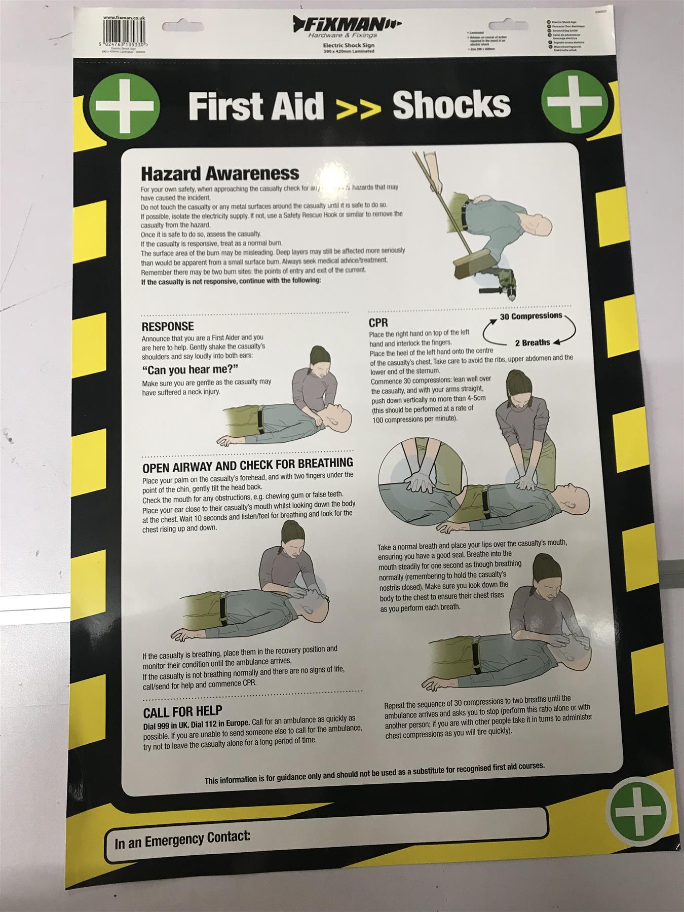 Fixman Laminated Electric Shock Poster - 590 x 420mm  306933