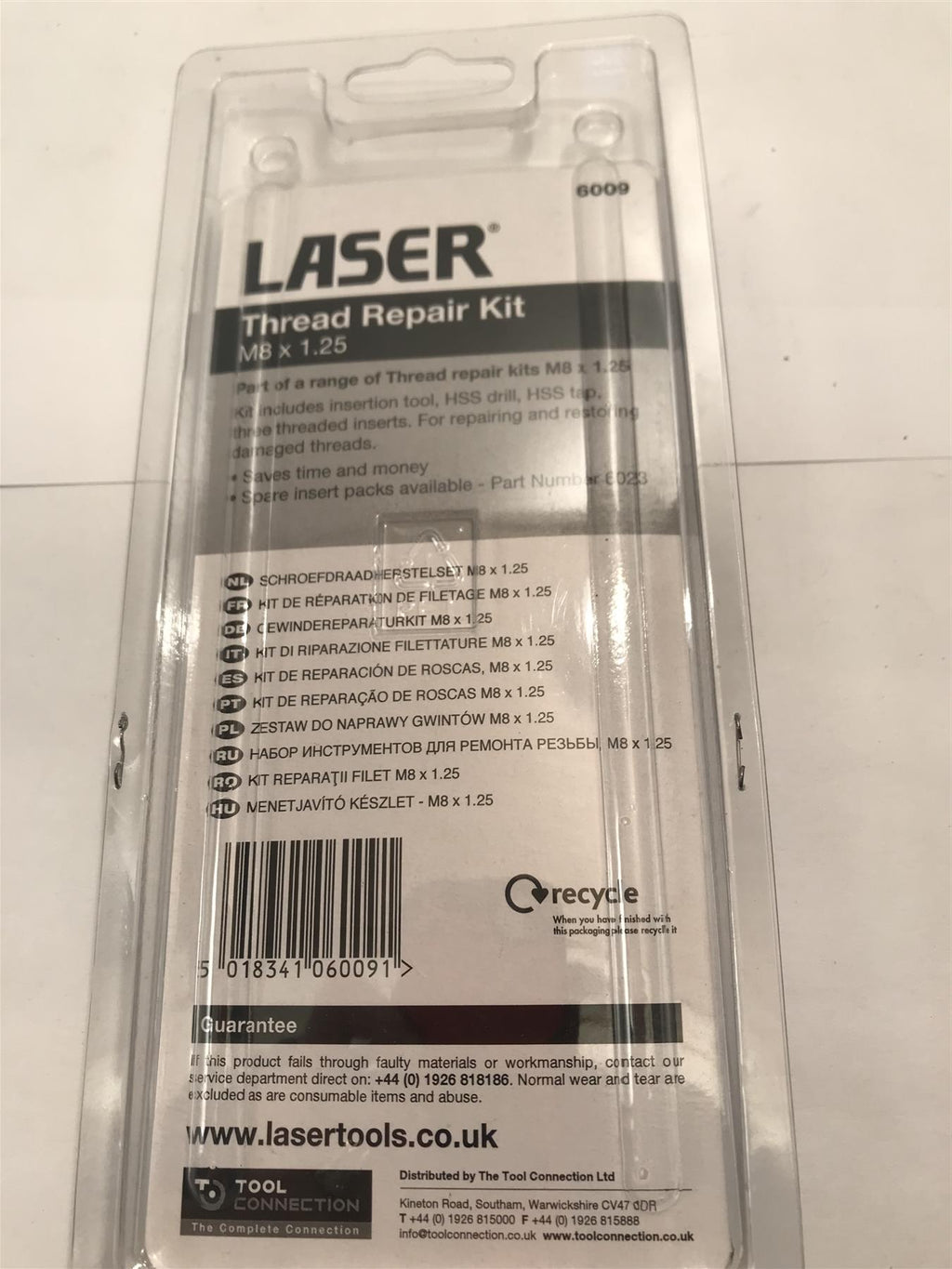 Laser Thread Repair Kit M8 x 1.25  6009