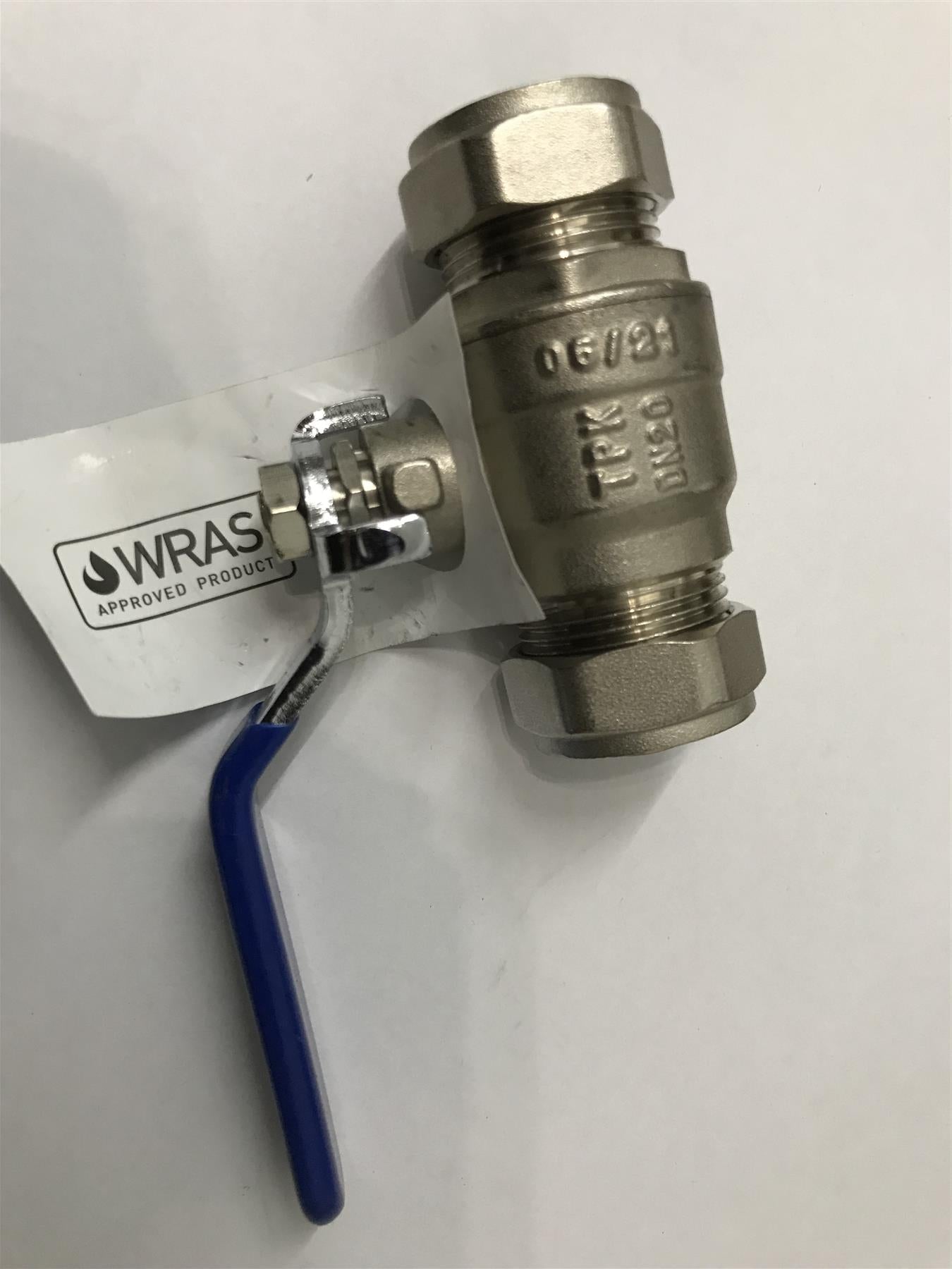 PlumbRight 22MM lever Ball Valve CXC Blue 111430