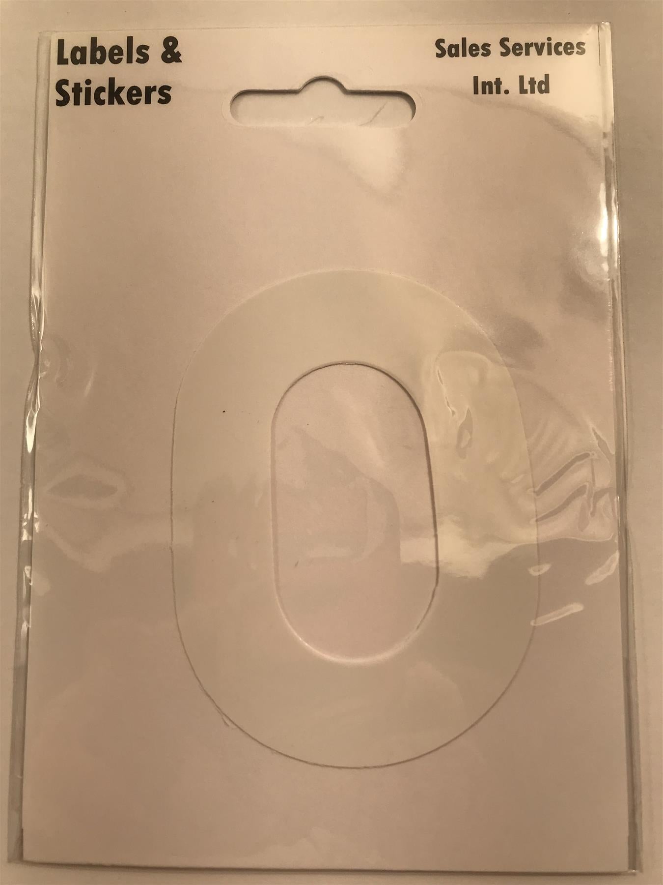 White Letter O Self  Adhesive Waterproof Sticker 8 x 6cm