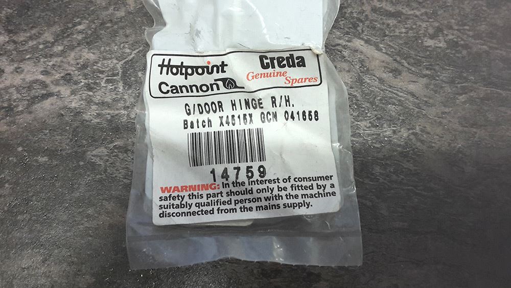 NEW HOTPOINT CANNON CREDA GRILL DOOR RIGHT HAND HINGE C00146200 14759