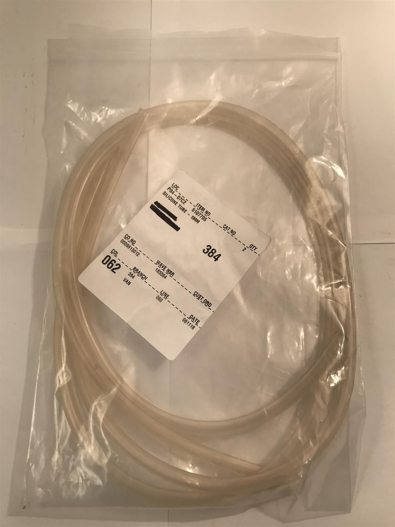 1m x 5mm Clear Silicone Tube x 2