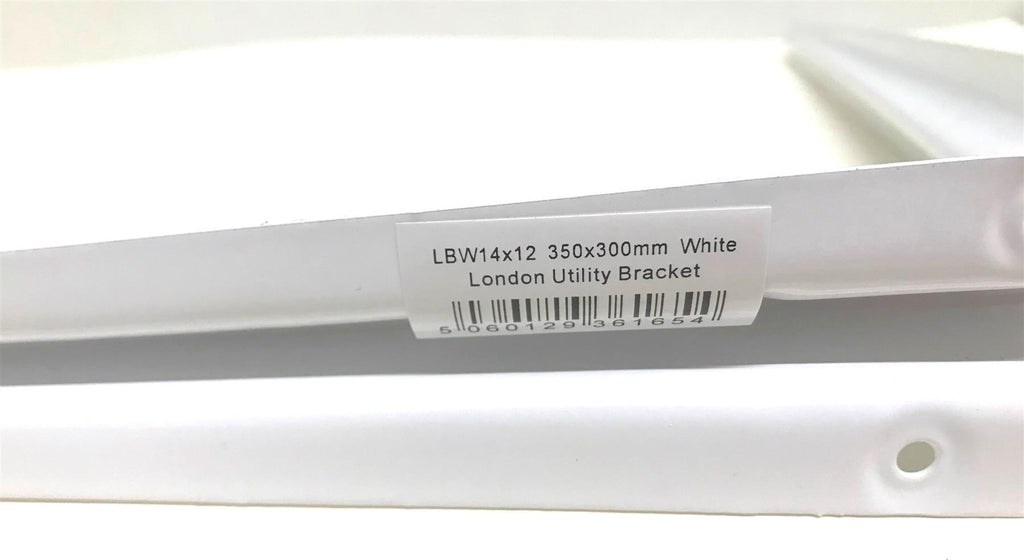 350x300mm 14"x12" Metal Shelf Support London Bracket White Strong Sturdy