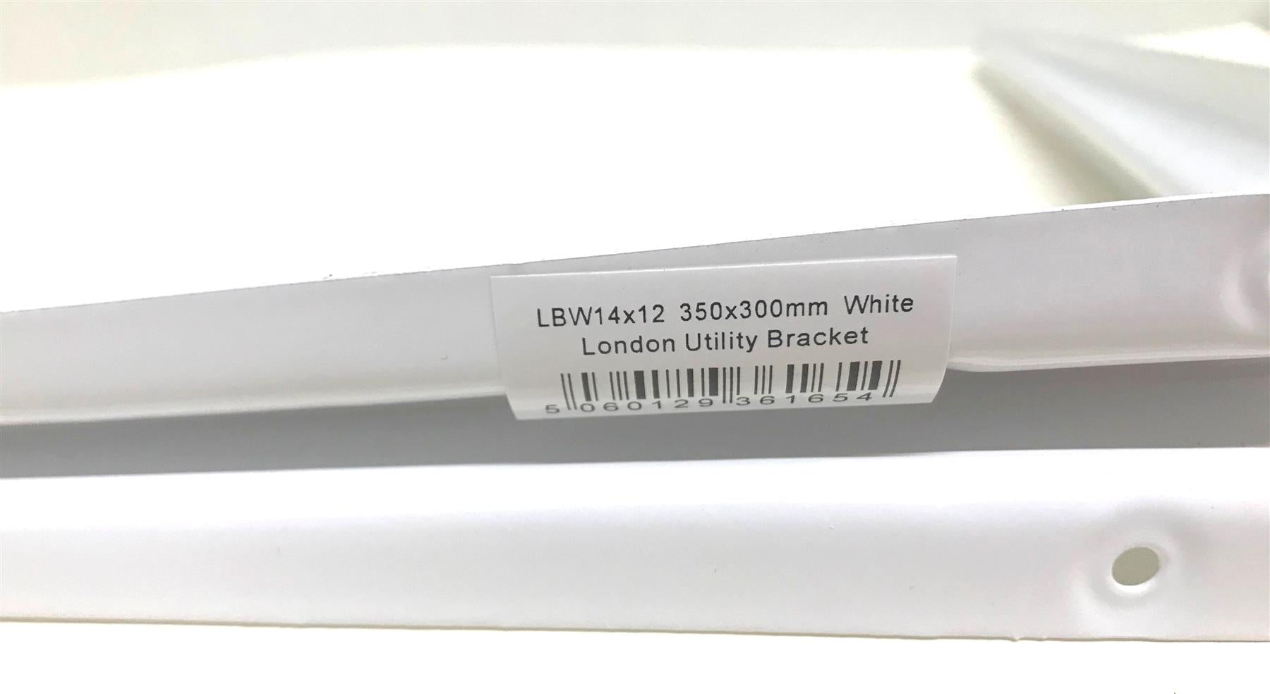 350x300mm 14"x12" Metal Shelf Support London Bracket White Strong Sturdy