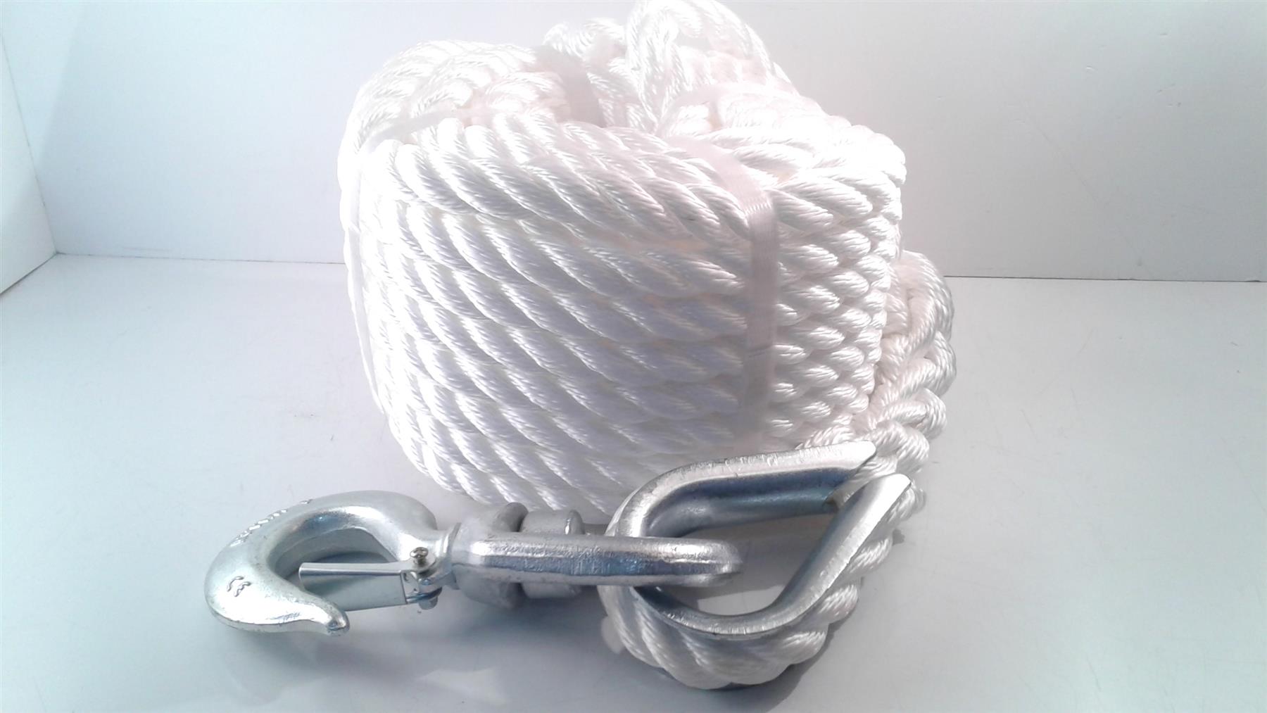 Silverline 865628 Gin Wheel Rope with Hook, White