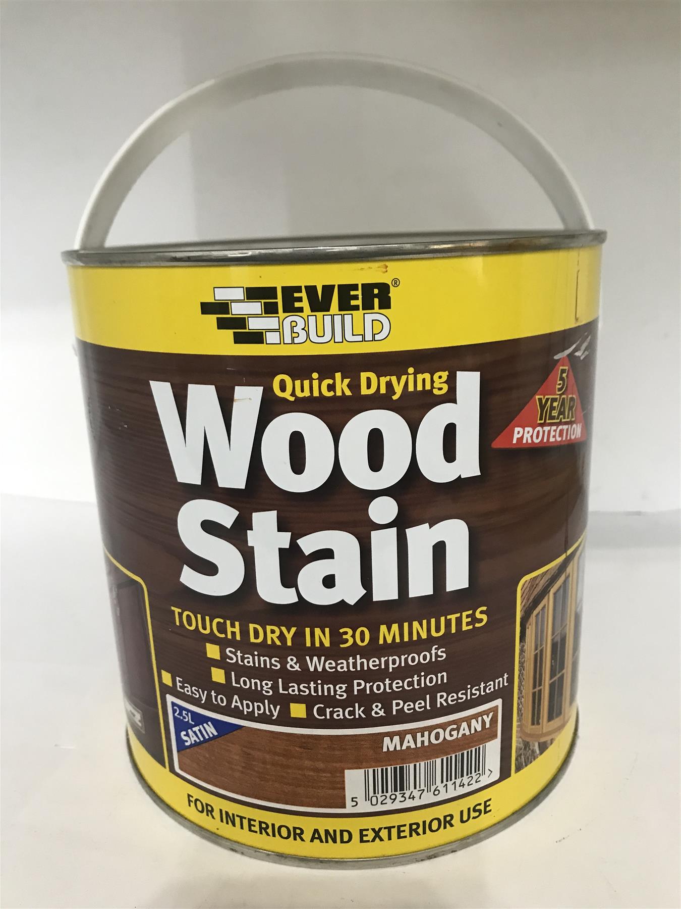 Everbuild Quick Drying Wood Stain Mahogany Satin 2.5L