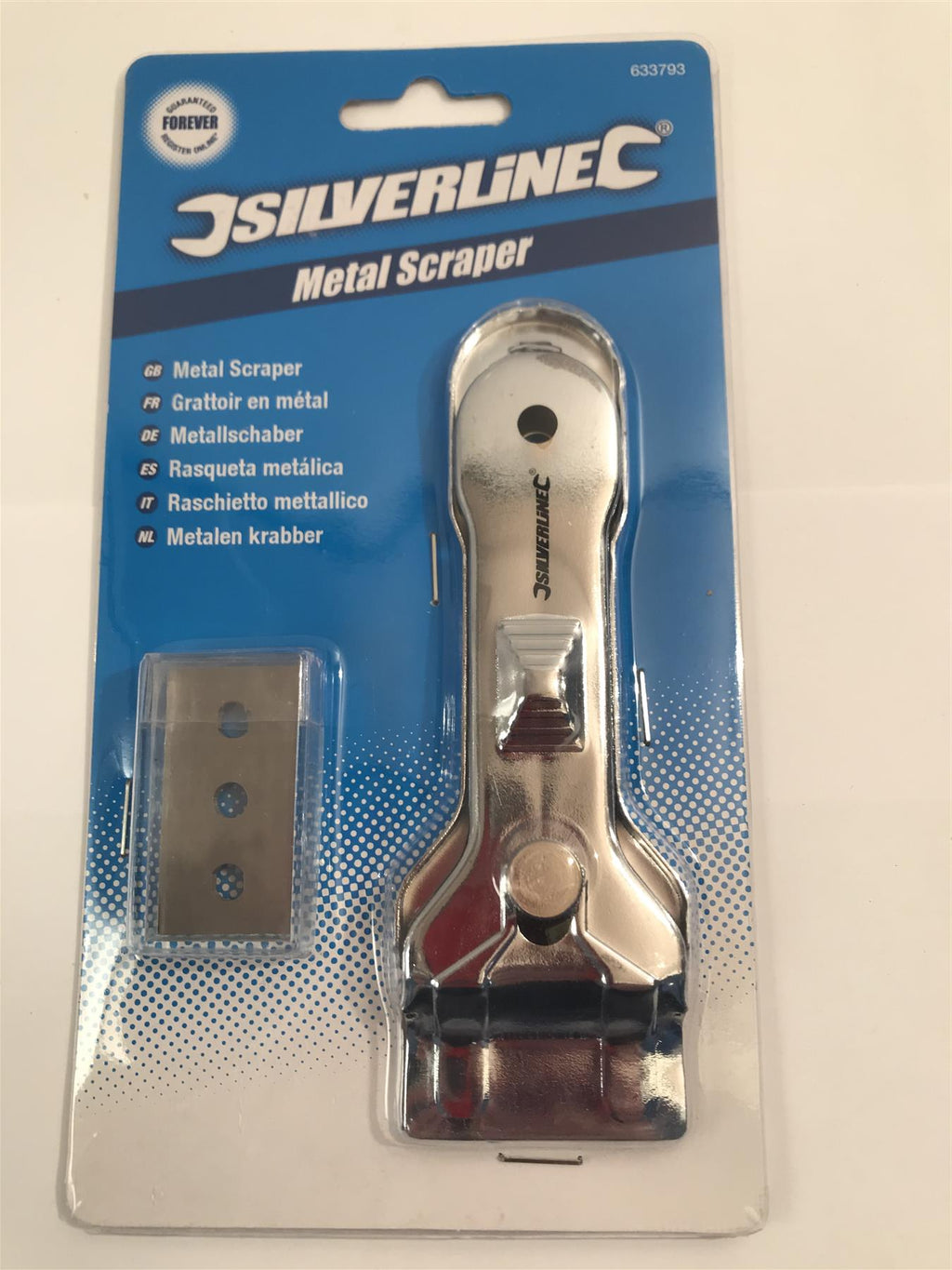 Silverline 633793 Metal Scraper 43mm Blade Includes 10x  Double-Sided Blades