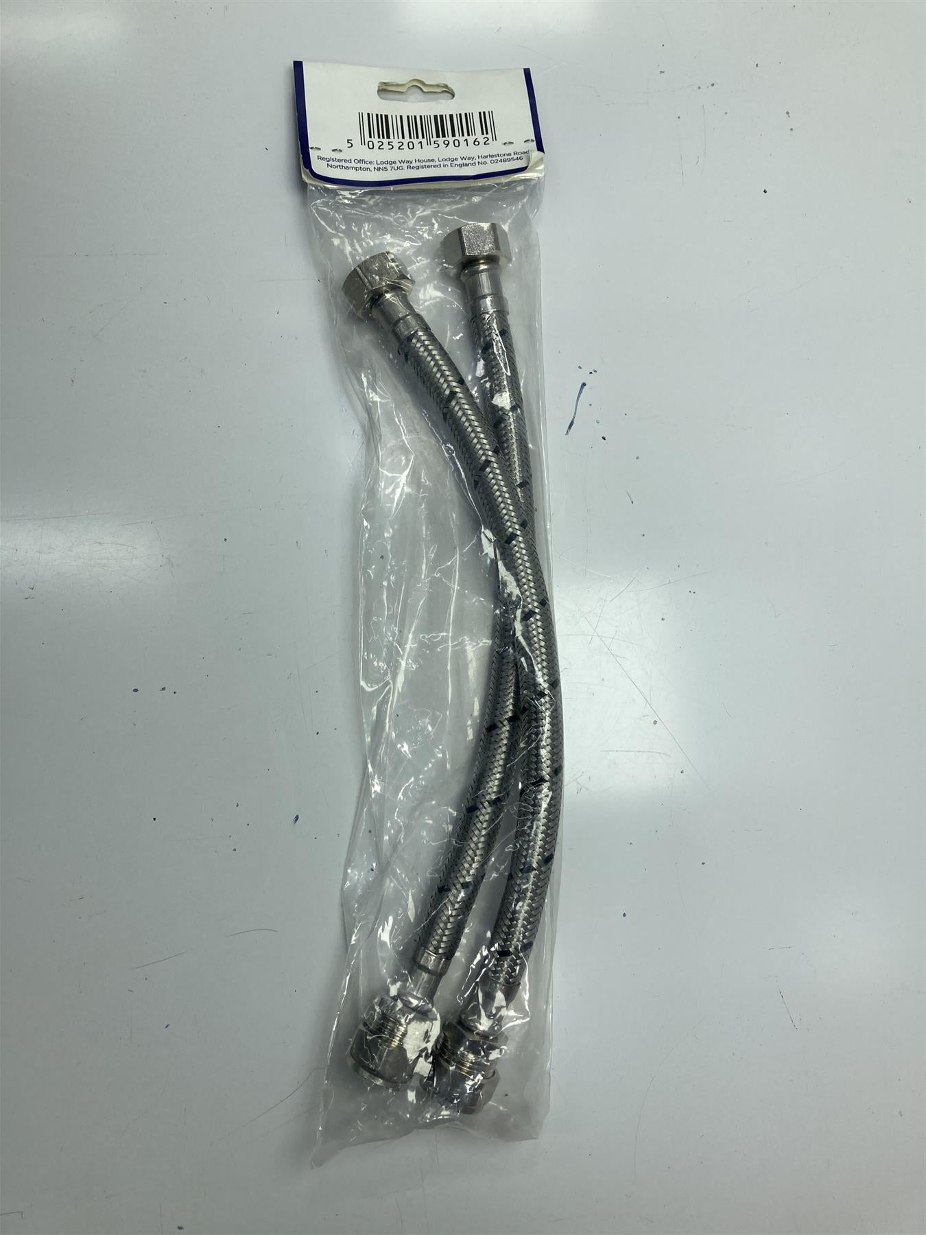 2 x Plumbright Flexible Tap Connectors 15mm Comp x 1/2" x 300mm (500898)