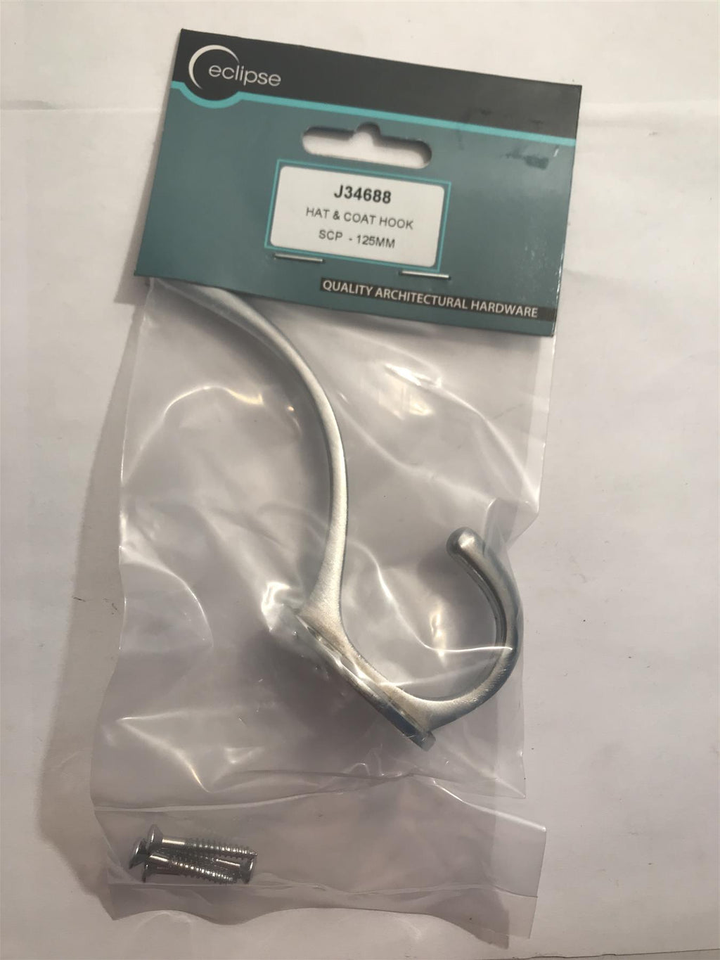 Eclipse Hat & Coat Hook Satin Chrome Plated 125mm  J34688