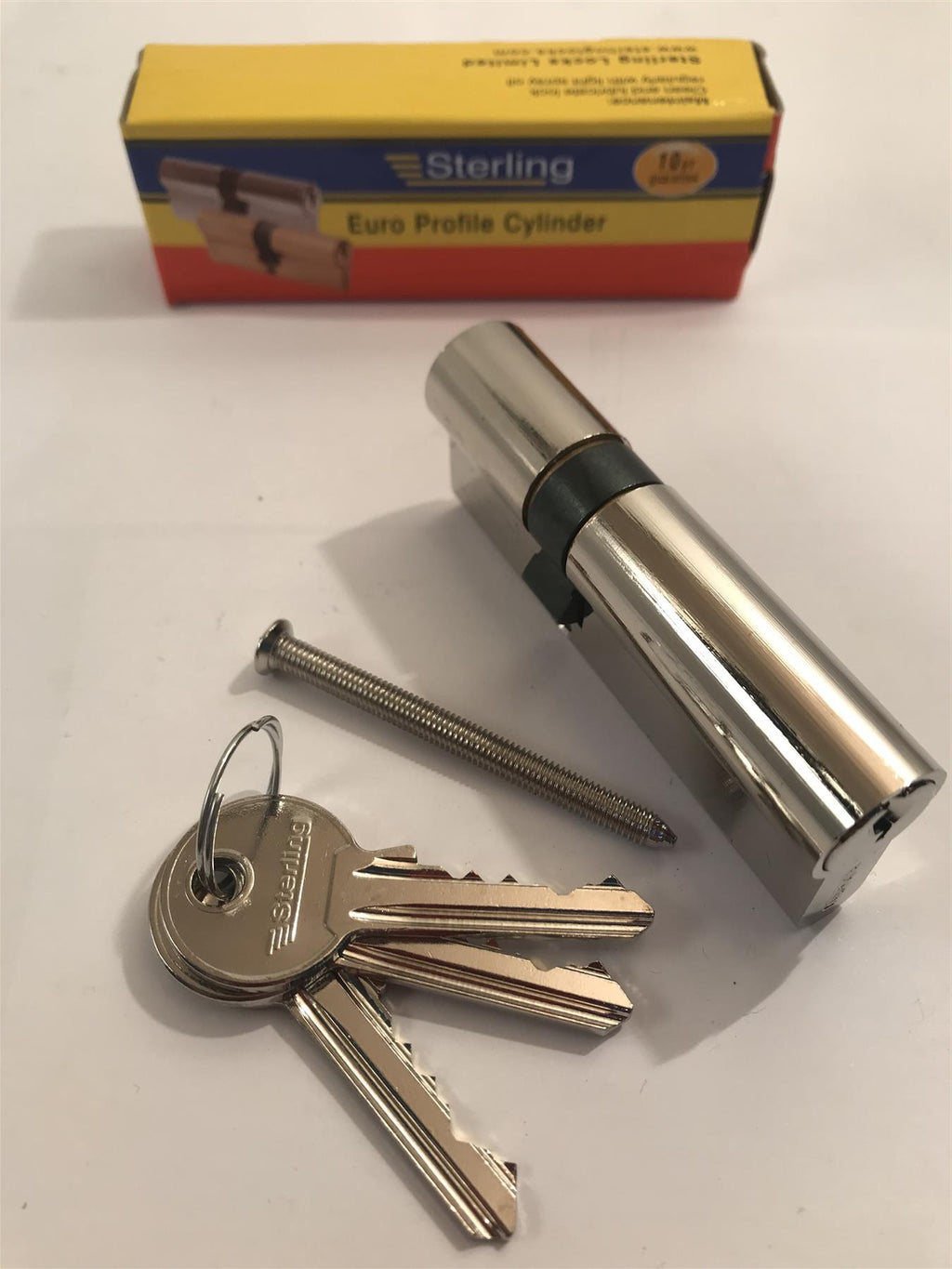 Sterling EPN3050 Double Euro 5 Pin Cylinder 80mm (30x50), Polished Nickel