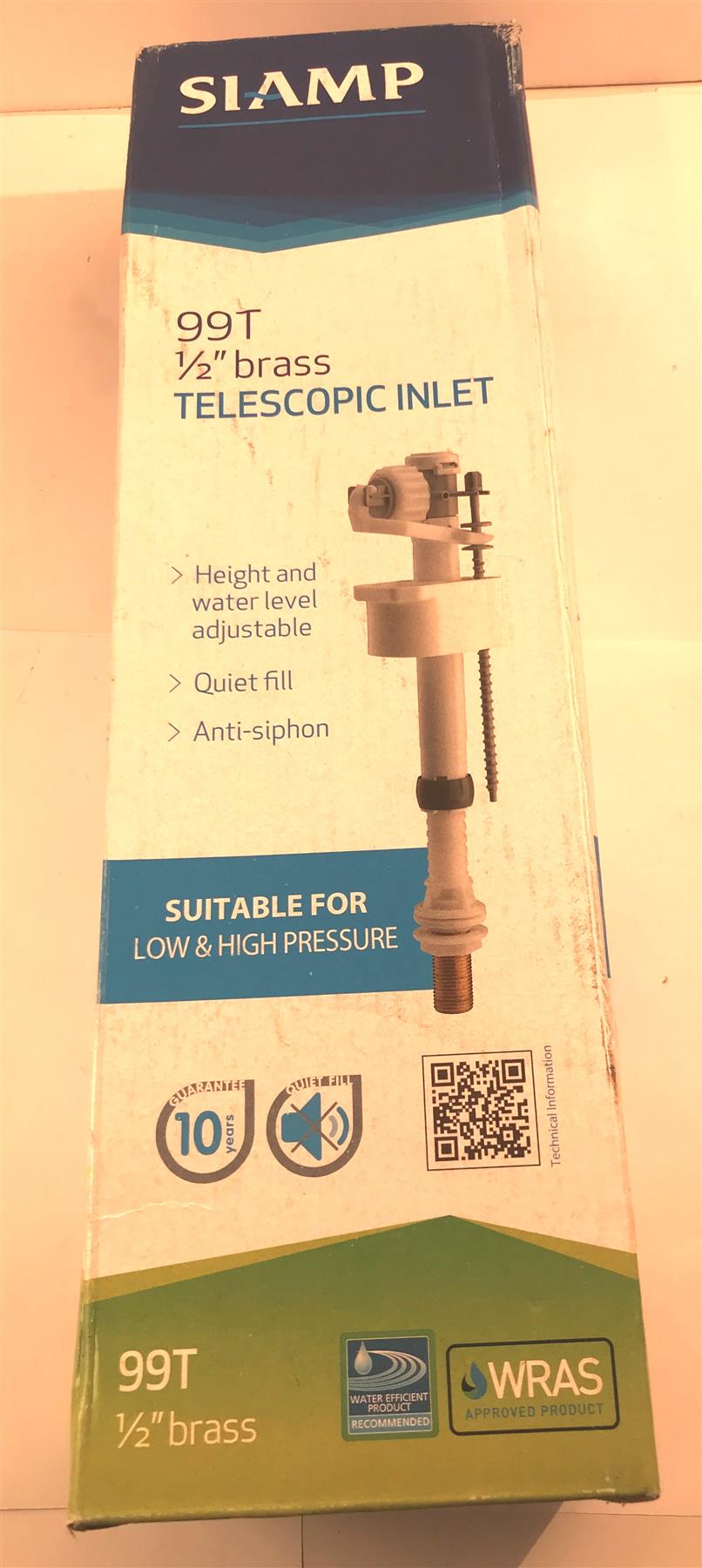 SIAMP 99T bottom entry inlet valve 1/2" BSP Telescopic brass connection 30992110